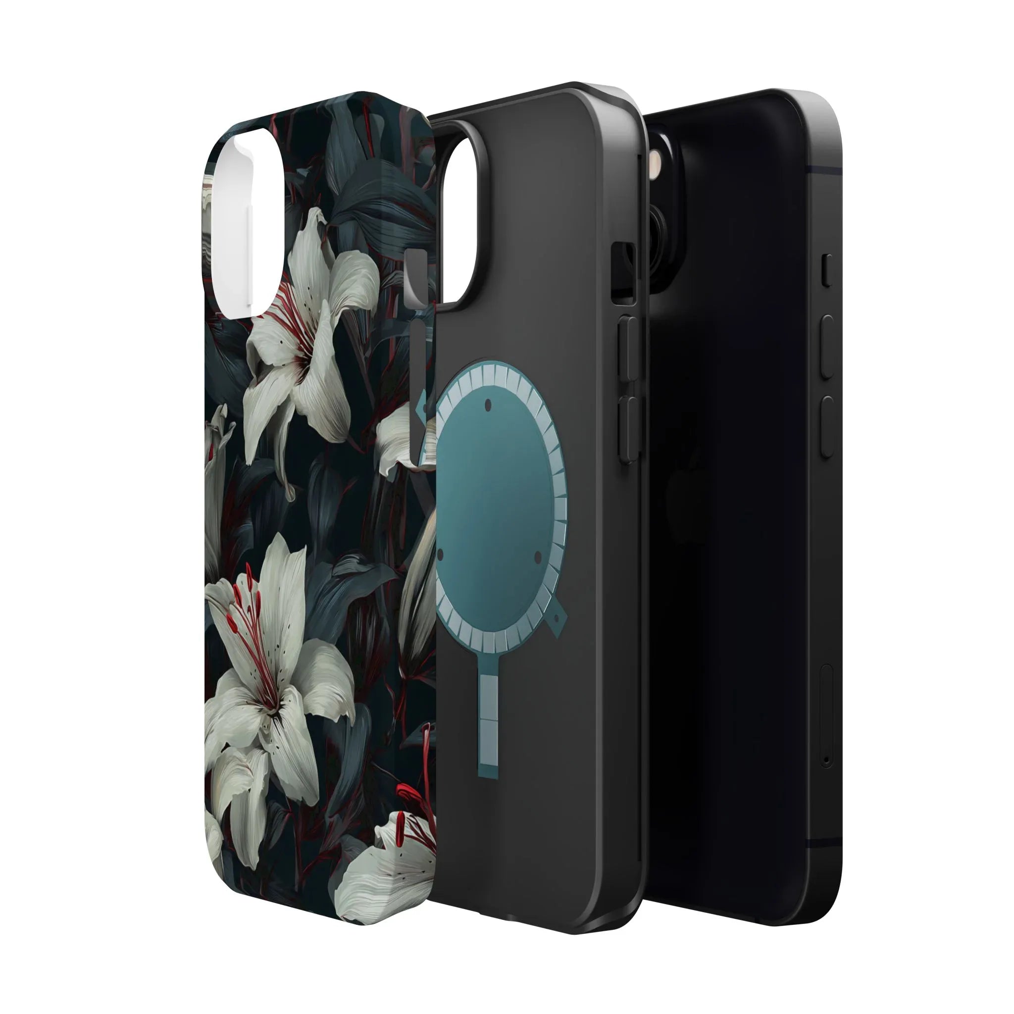 White Lily Floral Phone Case for iPhone 13-17 - KARARMDESIGN