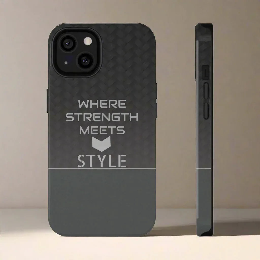 Gray Carbon Phone Case for iPhone 12-16 and Galaxy S21-S22 - KARARMDESIGN