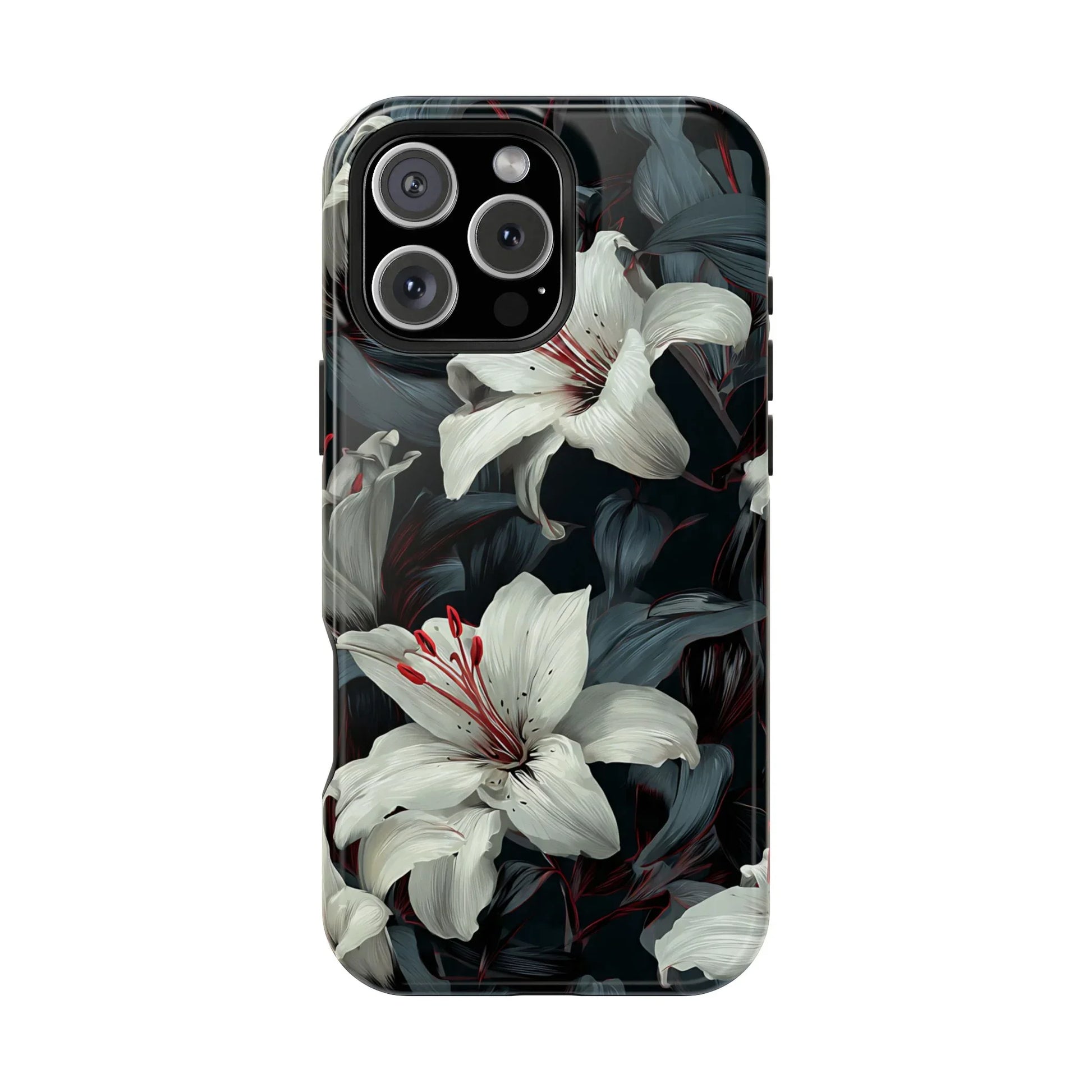 White Lily Floral Phone Case for iPhone 13-17 - KARARMDESIGN