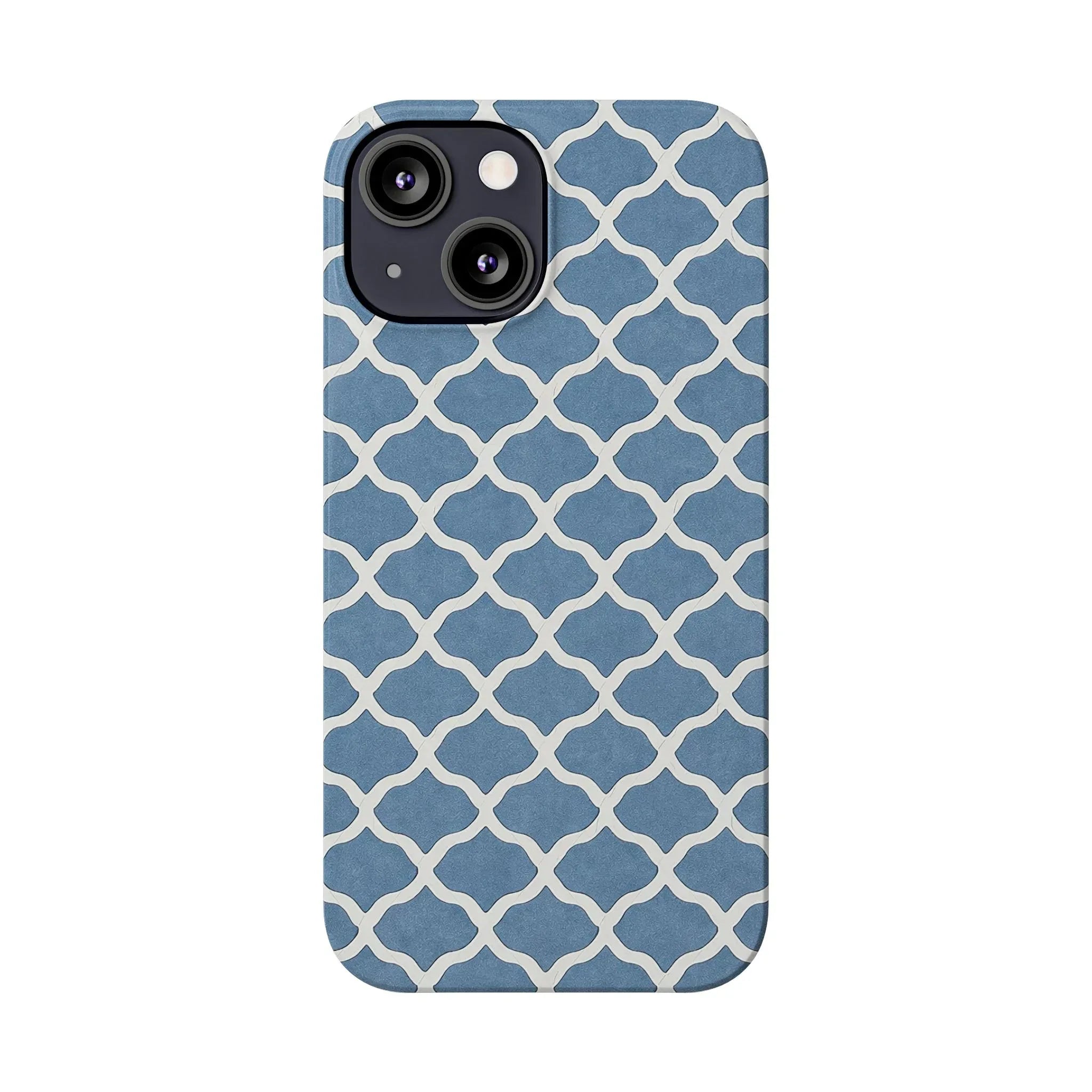 Azure Lattice Pattern Phone Case Slim Phone Cases for iPhone 11-17 - KARARMDESIGN