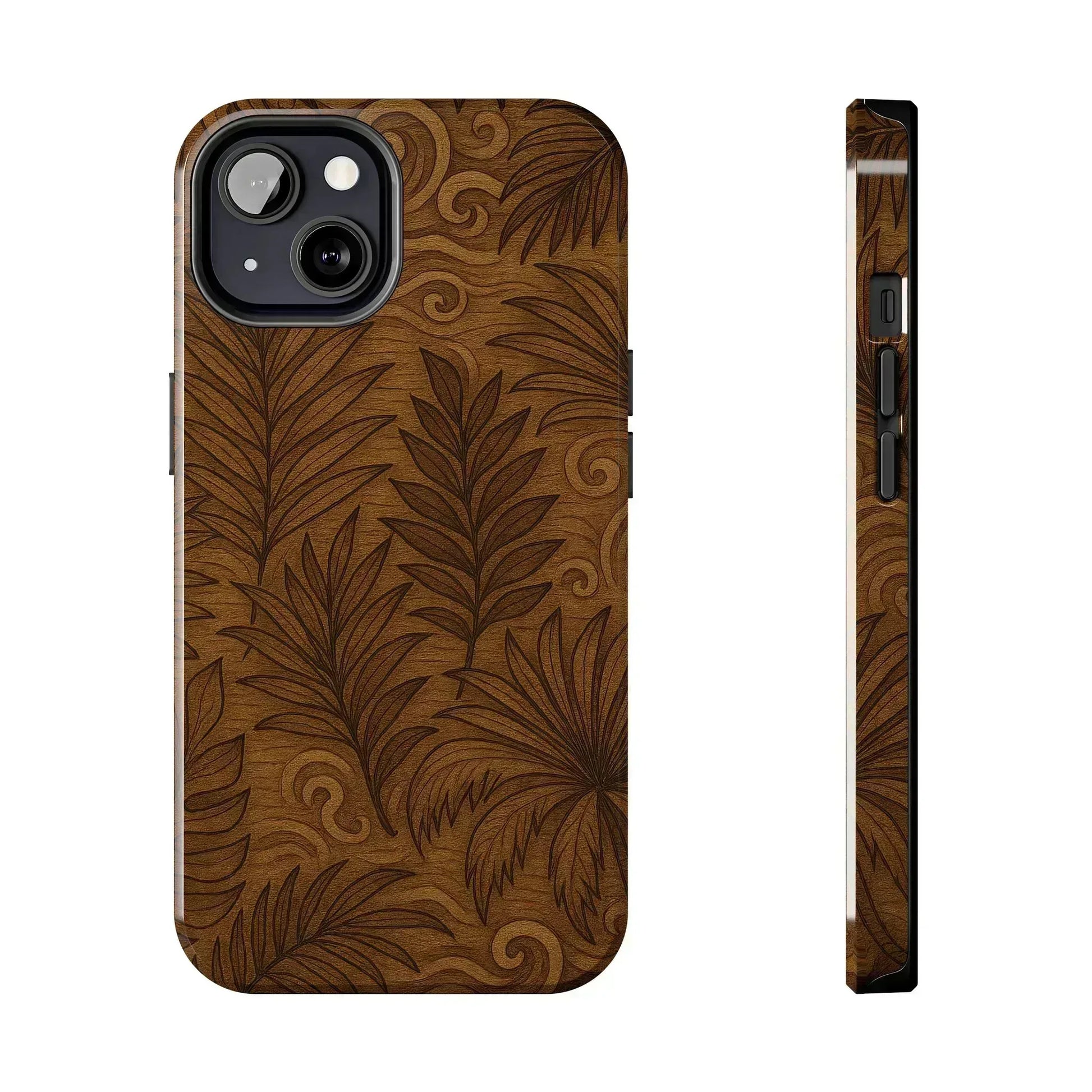 Wood Leaf Armor Phone Case for iPhone and Galaxy - KARARMDESIGN