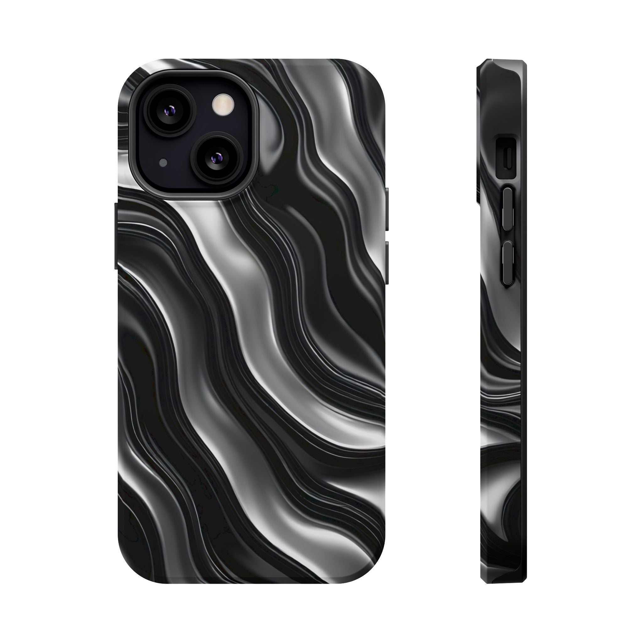 Wavy Illusion Marble Phone Case for iPhone 13-17