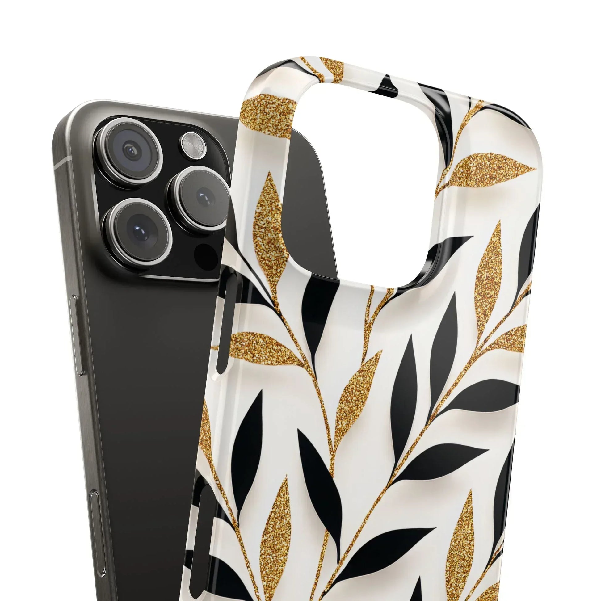 Botanical Gold Leaf Phone Case for iPhone 11-17 - KARARMDESIGN