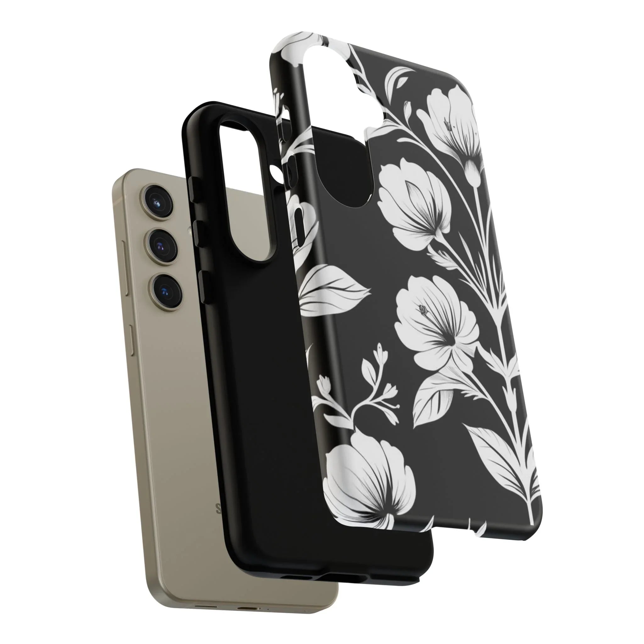Elegant Floral Phone Case for Galaxy S20-S25 - KARARMDESIGN