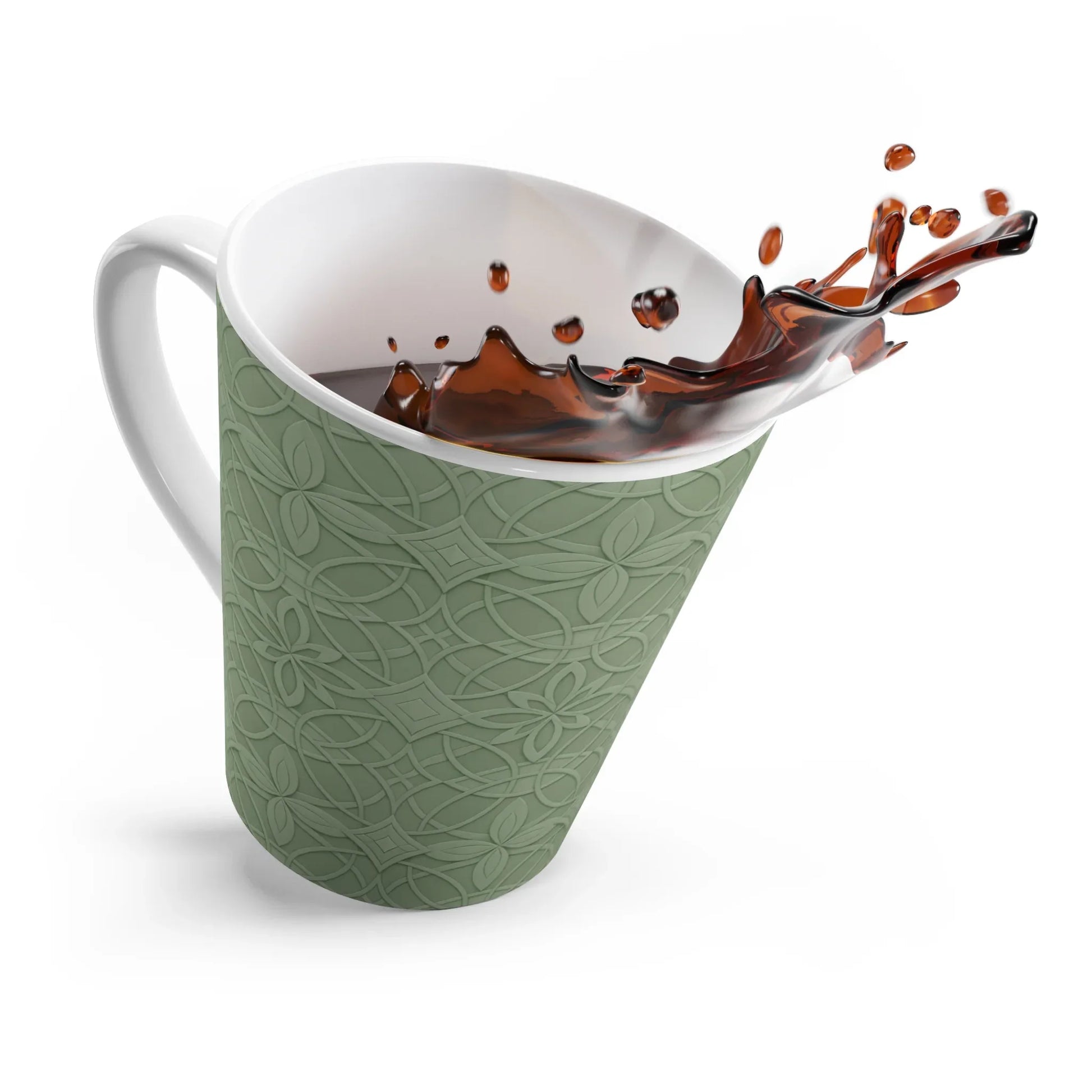 Verdant Pattern Latte Mug 12oz - KARARMDESIGN