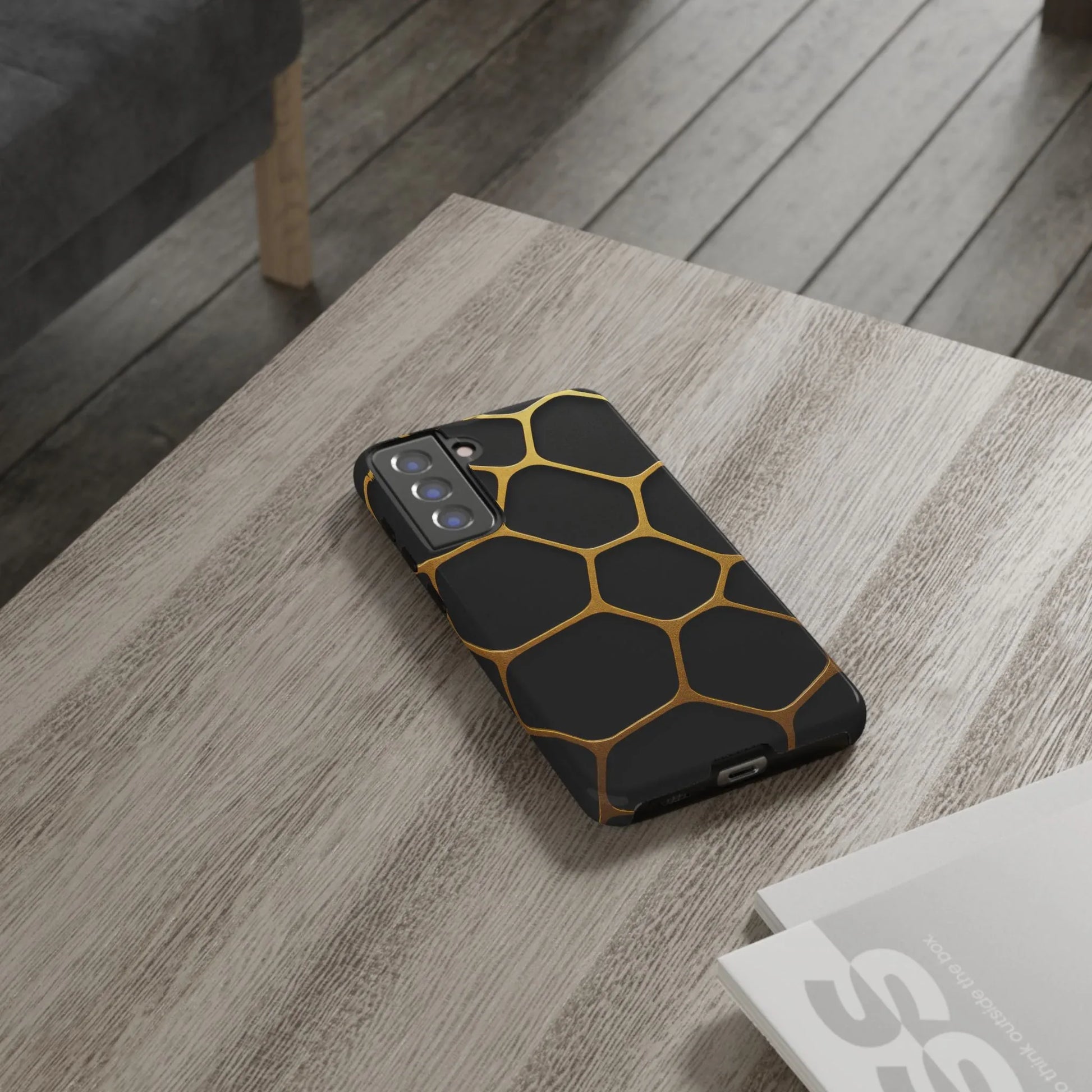 Golden Cellscape Phone Case for iPhone 8-17 and Galaxy S20-S25 - KARARMDESIGN