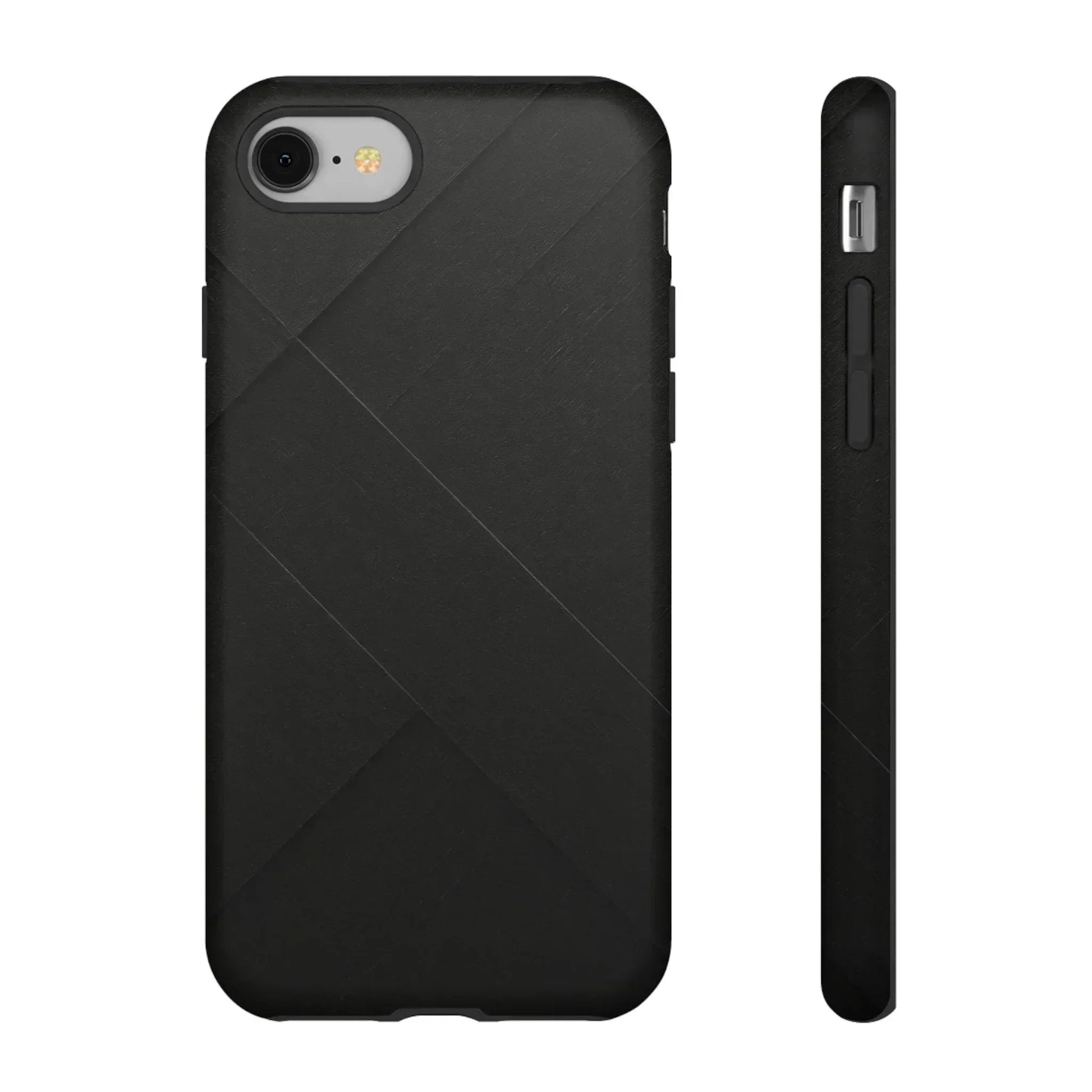 Matte Black Diagonal Line Phone Case for iPhone 8-16 and Galaxy S10-S25 - KARARMDESIGN