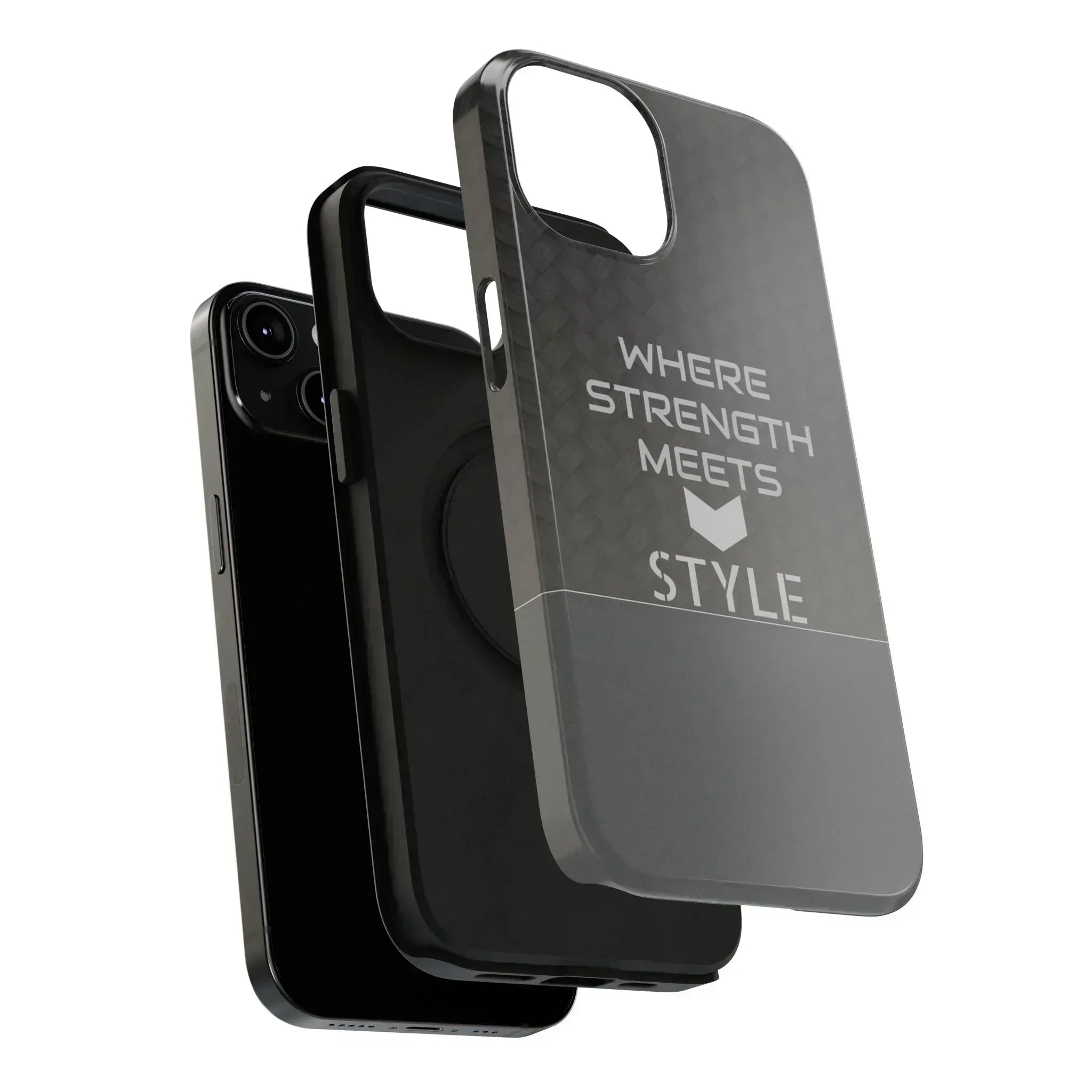 Gray Carbon Phone Case for iPhone 12-16 and Galaxy S21-S22 - KARARMDESIGN
