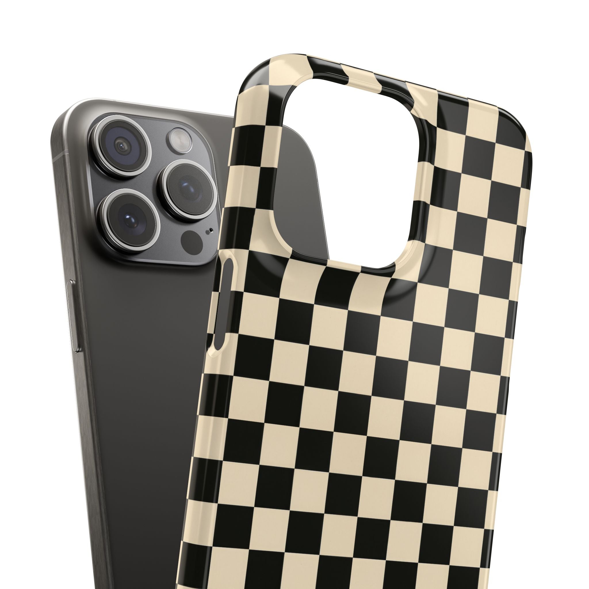 Stylish Matte Checker Phone Case for iPhone 11-17 & Galaxy S20-S26
