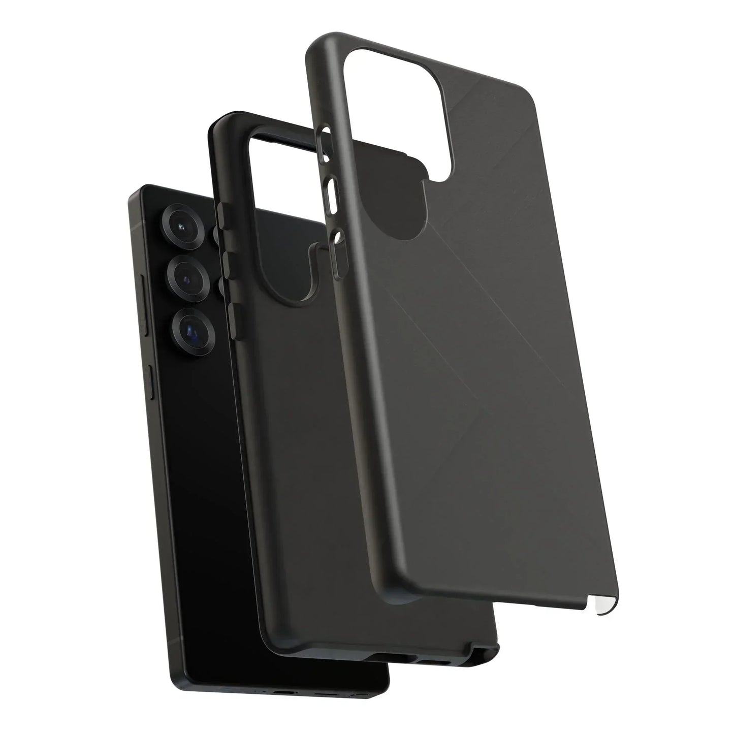 Matte Black Diagonal Line Phone Case for iPhone 8-16 and Galaxy S10-S25 Models - KarArmDesign
