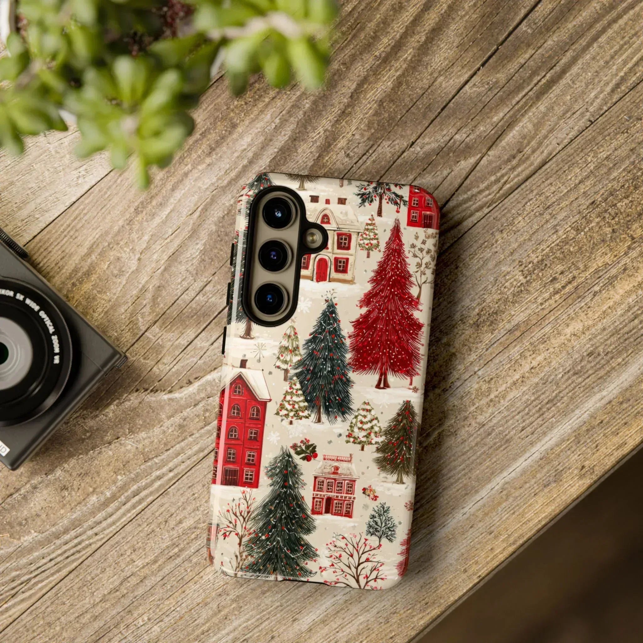 Cozy Winter Village Phone Case for iPhone 11-17 and Galaxy S10-S25 - KARARMDESIGN