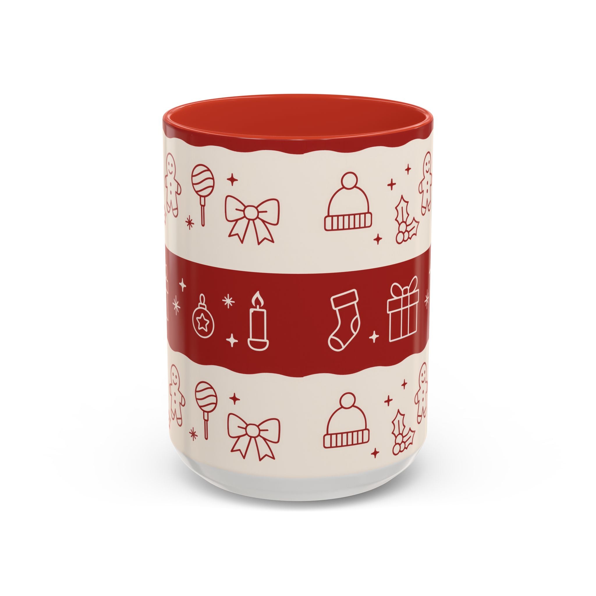 Holiday Cheer Icons Mug - Accent Coffee Mug (11, 15oz)