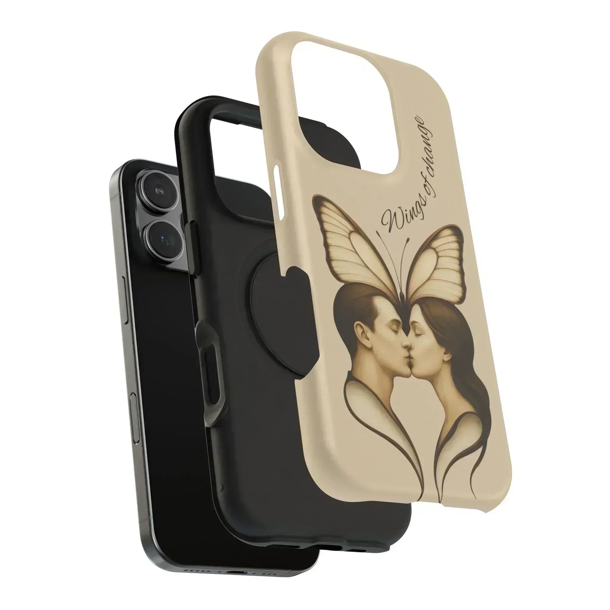 Romantic Butterfly Couple Phone Case for iPhone 12-16 and Galaxy S21-S22 - KARARMDESIGN
