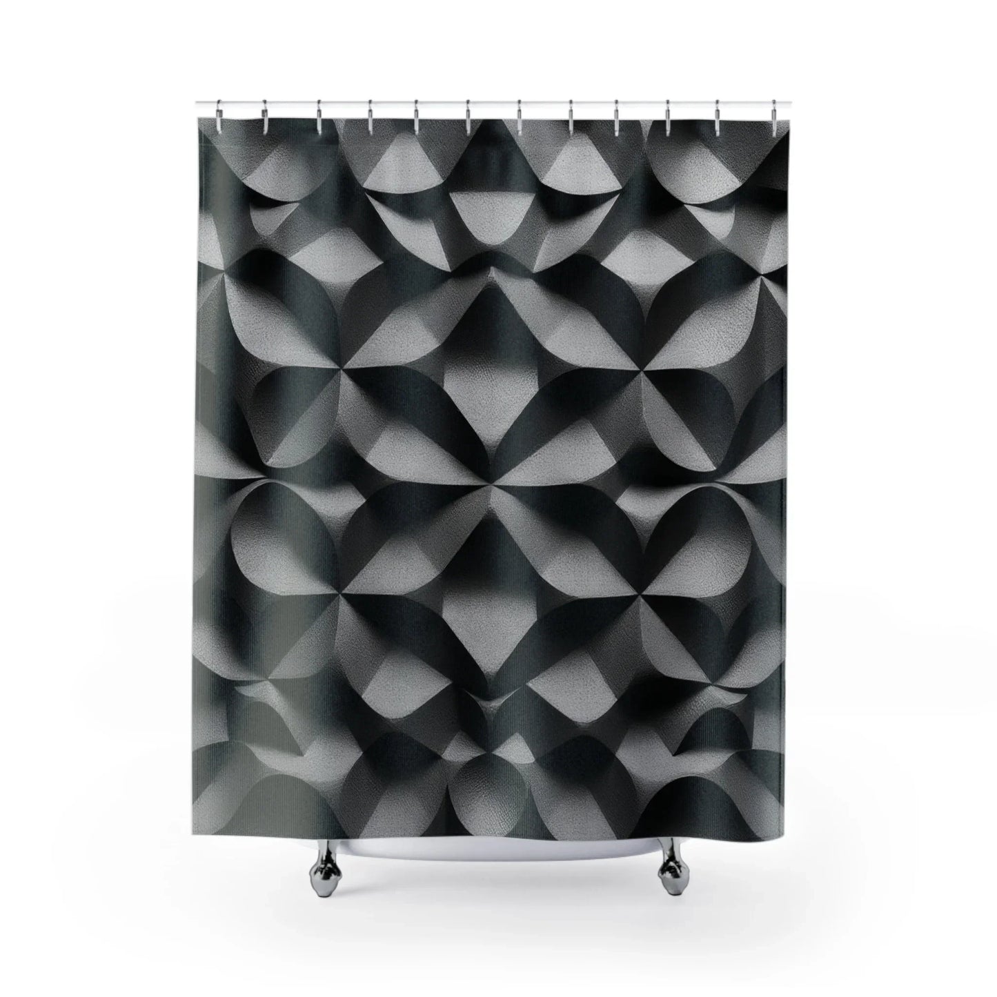 Black Geometric Bold Modern Shower Curtain | Exclusive by KARARMDESIGN - KarArmDesign