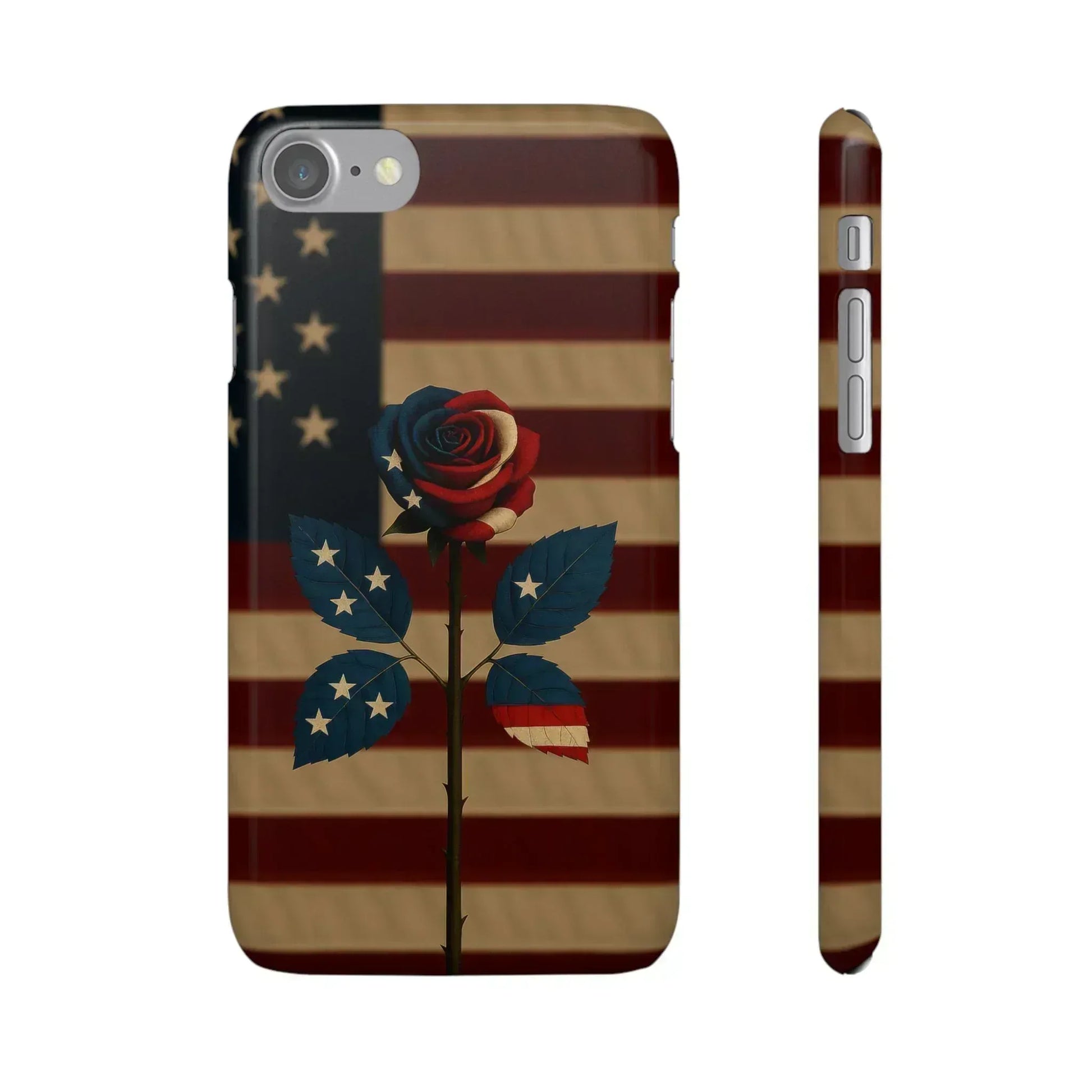 American Rose Flag Phone Case for iPhone 8-16 and Galaxy S10-S24 - KARARMDESIGN