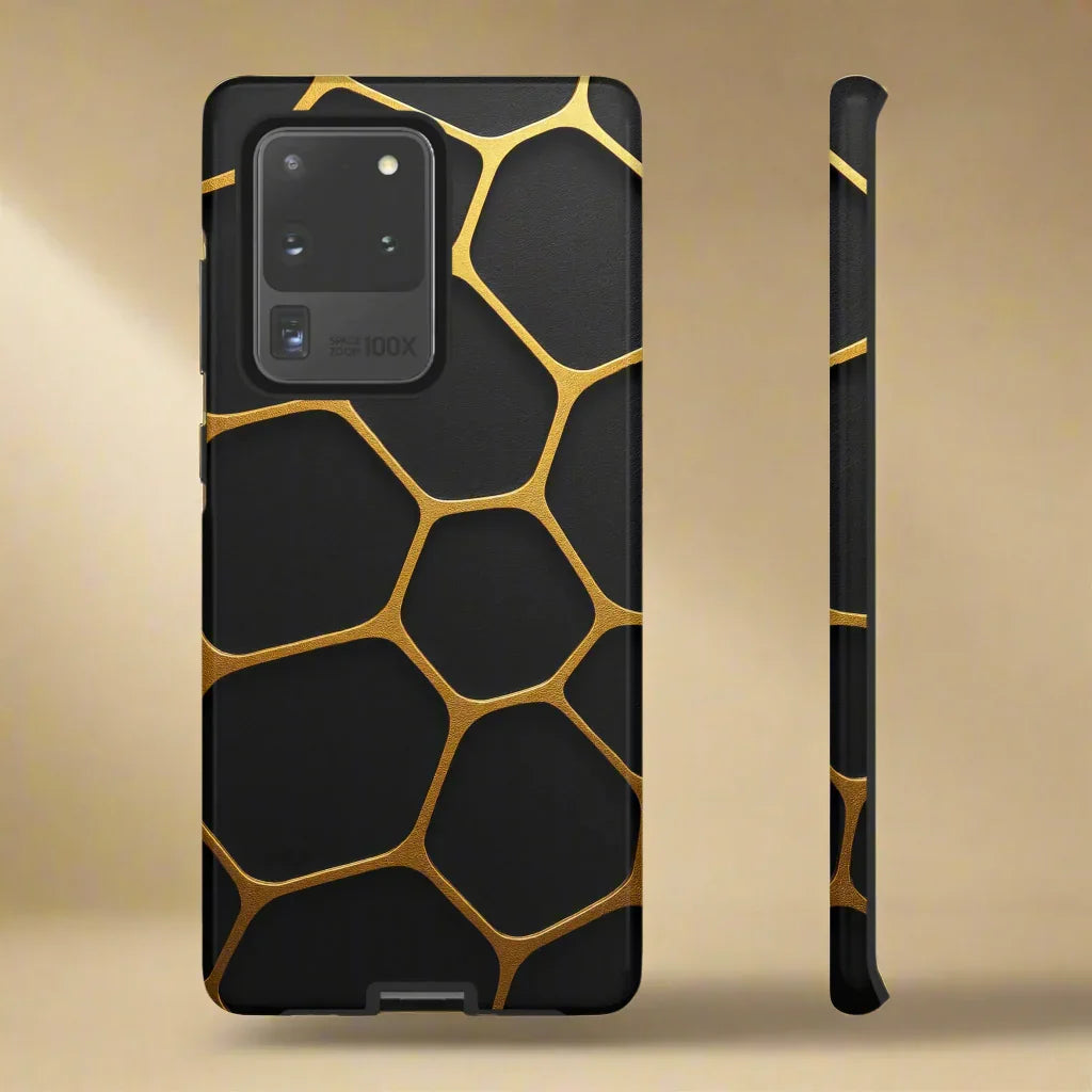 Golden Cellscape Phone Case for iPhone 8-16 and Galaxy S10-S25 Models - KarArmDesign