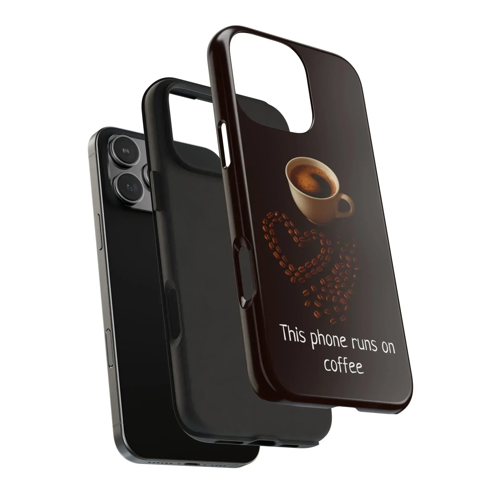 This Phone Runs On Coffee Quote Phone Case for iPhone and Galaxy - KARARMDESIGN