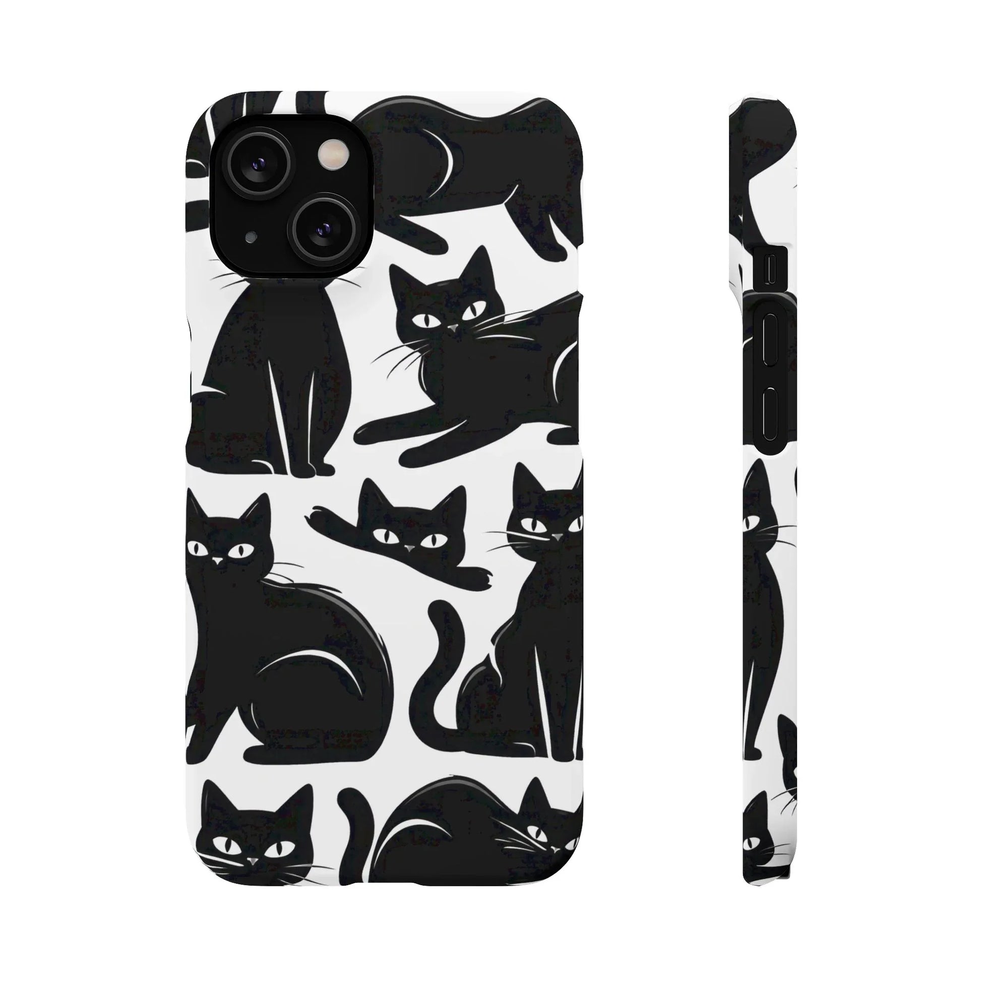 Black Cats Phone Case for iPhone 11-17 and Galaxy S20-S25 - KARARMDESIGN