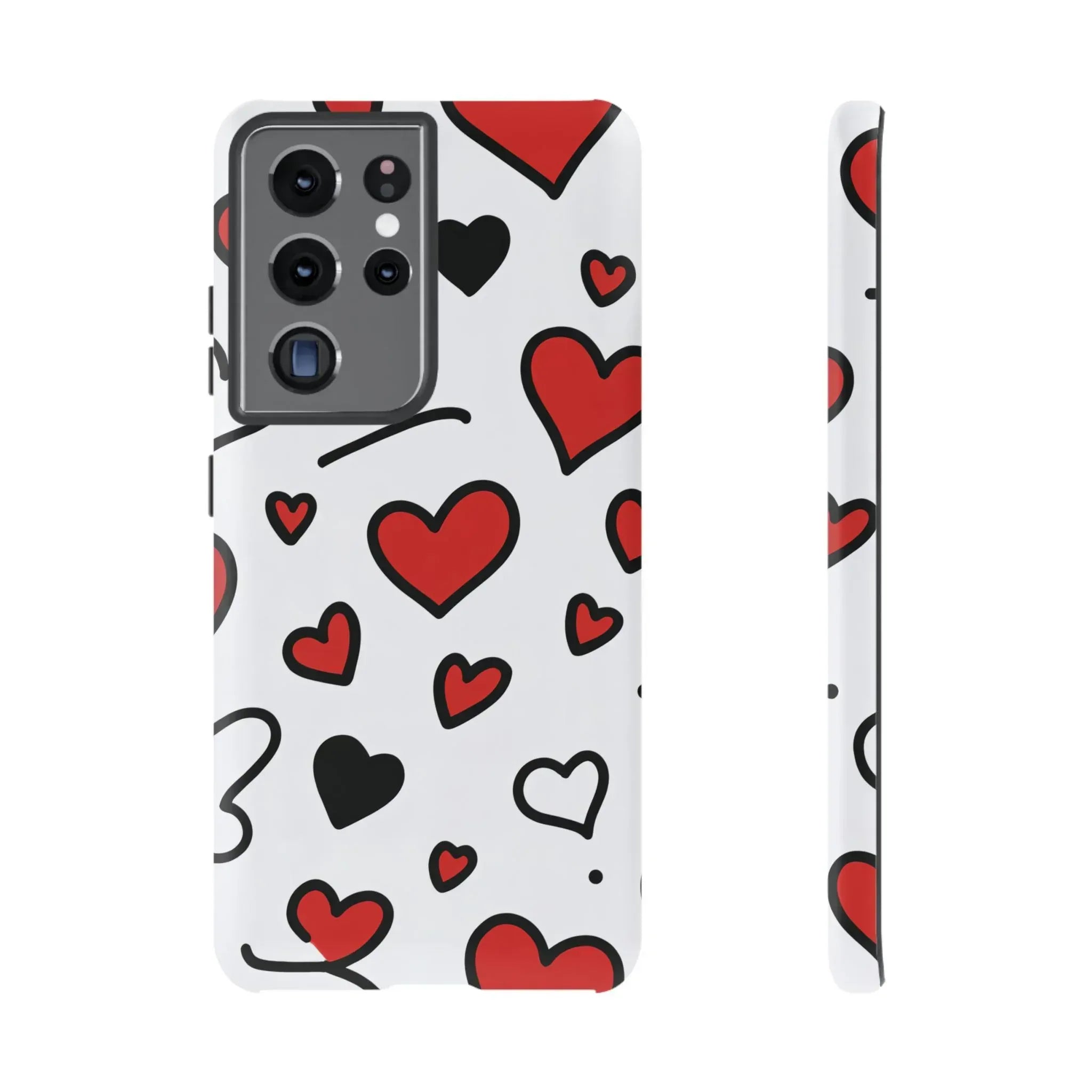 Scattered Hearts Phone Case for iPhone 11-17 and Galaxy S10-S25 - KARARMDESIGN