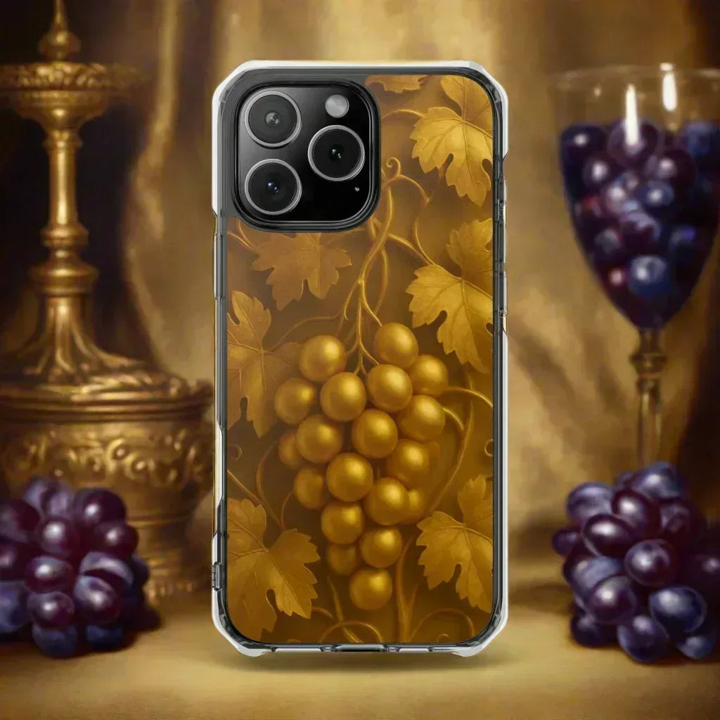 Golden Grapes Phone Case for iPhone 14–16 - KARARMDESIGN