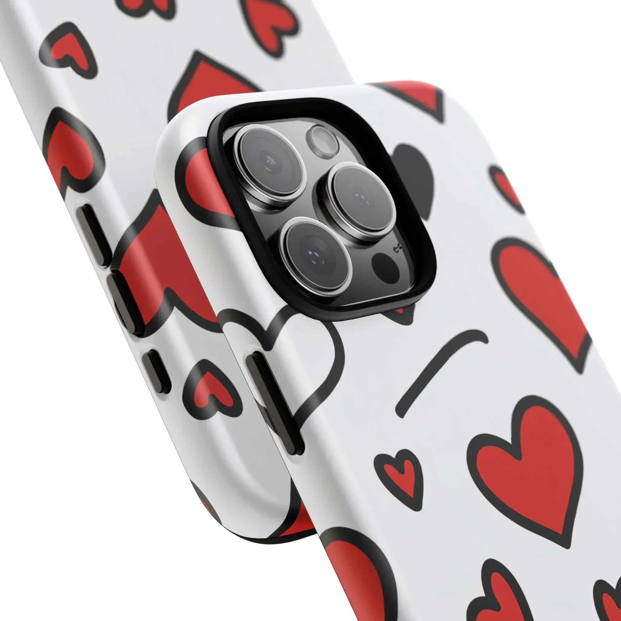 Scattered Hearts Phone Case for iPhone 11-17 and Galaxy S10-S25 - KARARMDESIGN