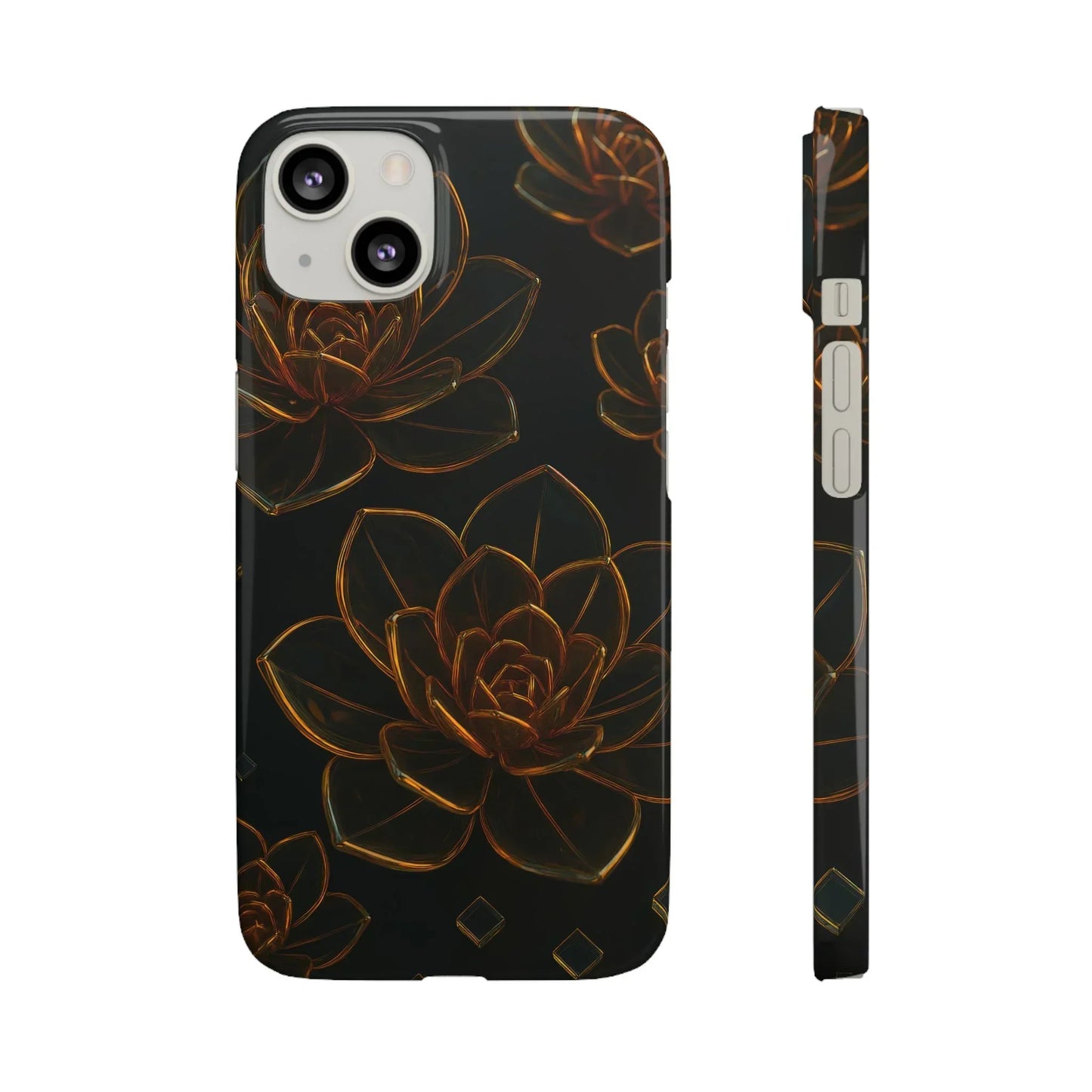 Glass Flower Phone Case for iPhone 7-16 and Galaxy S10-S24 Models