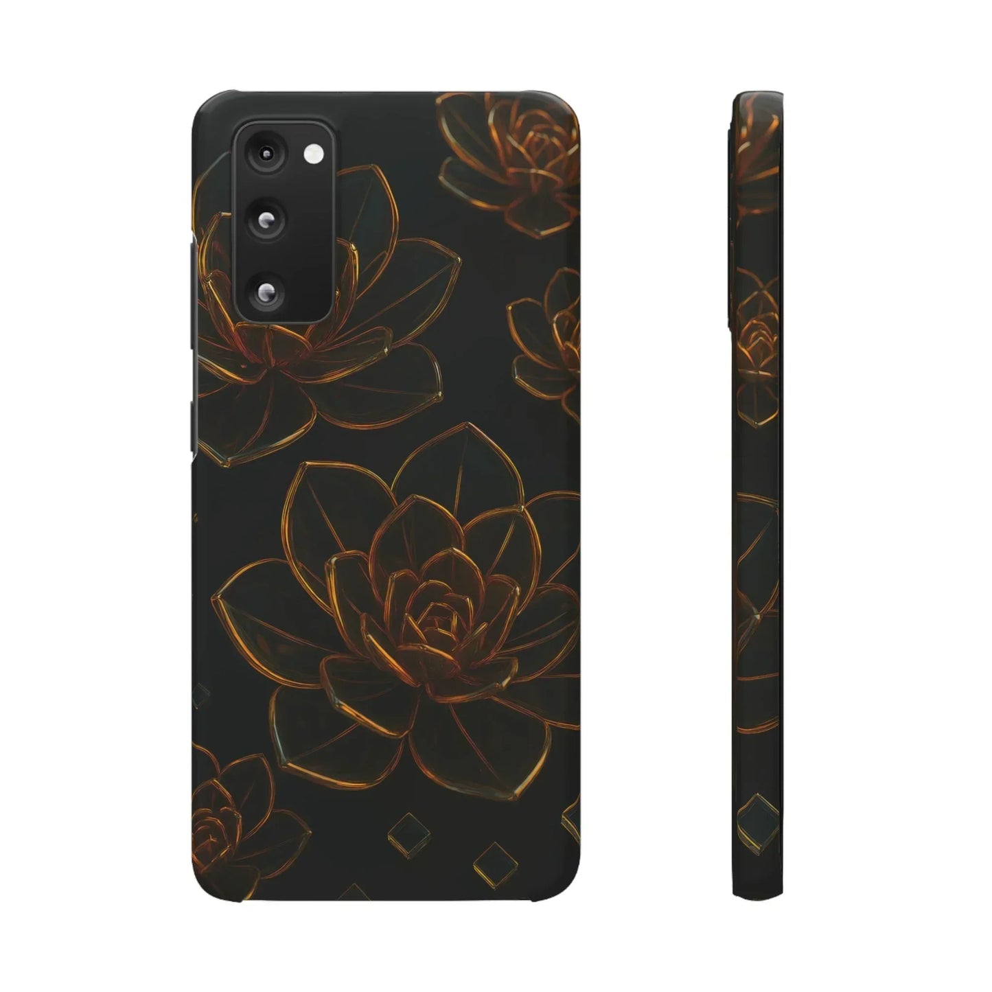 Glass Flower Phone Case for iPhone 7-16 and Galaxy S10-S24 Models