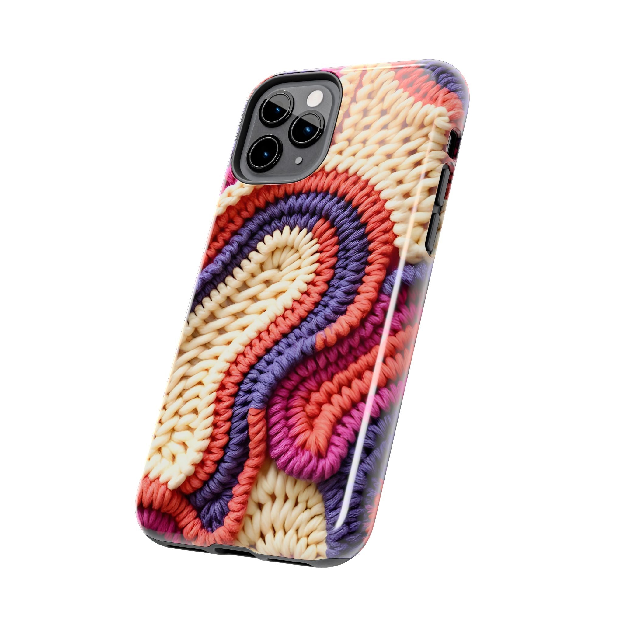 Handwoven Textile Art Phone Case for iPhone 11–17 & Galaxy S21–S26