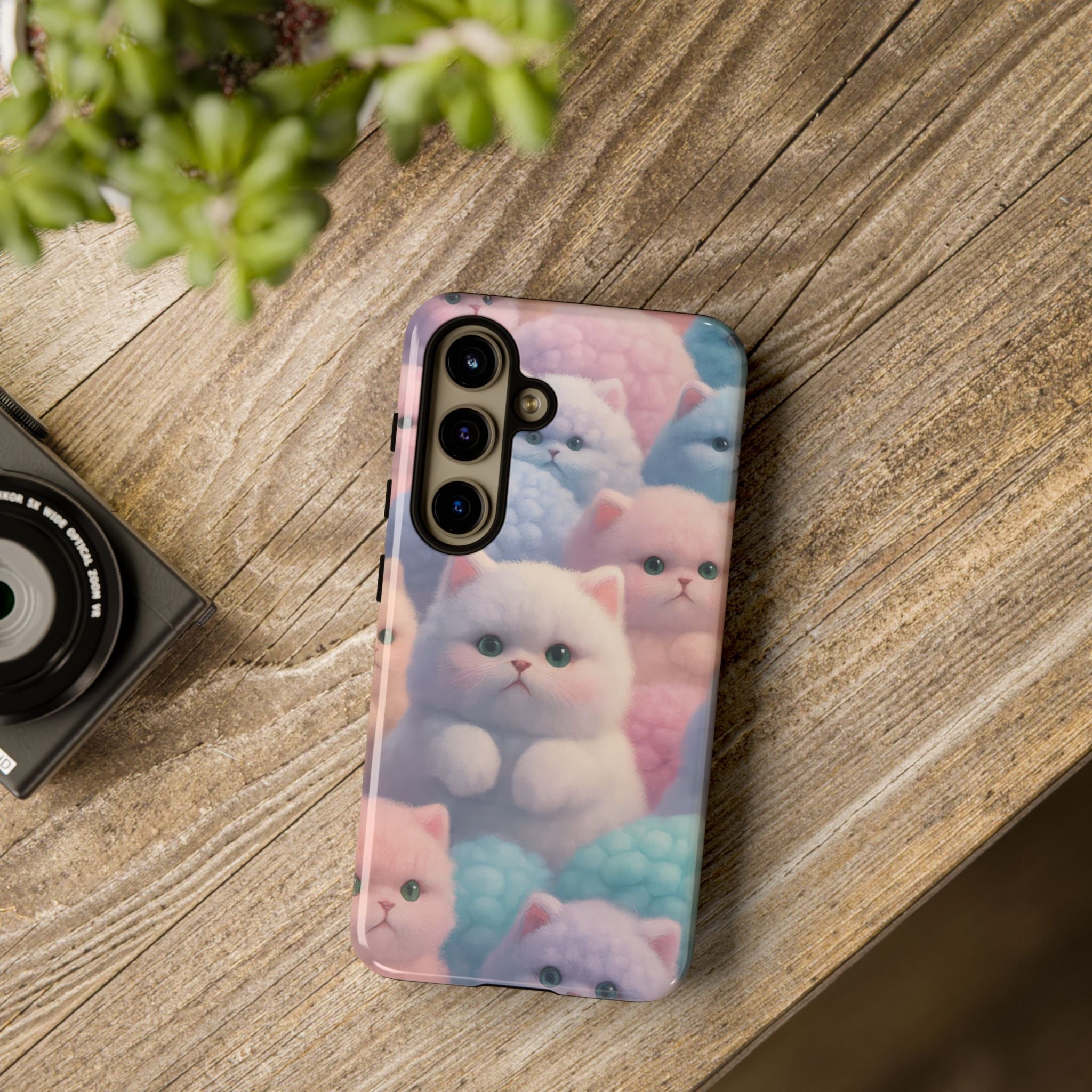 Pastel Kitten Phone Case for iPhone 8-17 and Samsung Galaxy S10-S25 Models - KARARMDESIGN