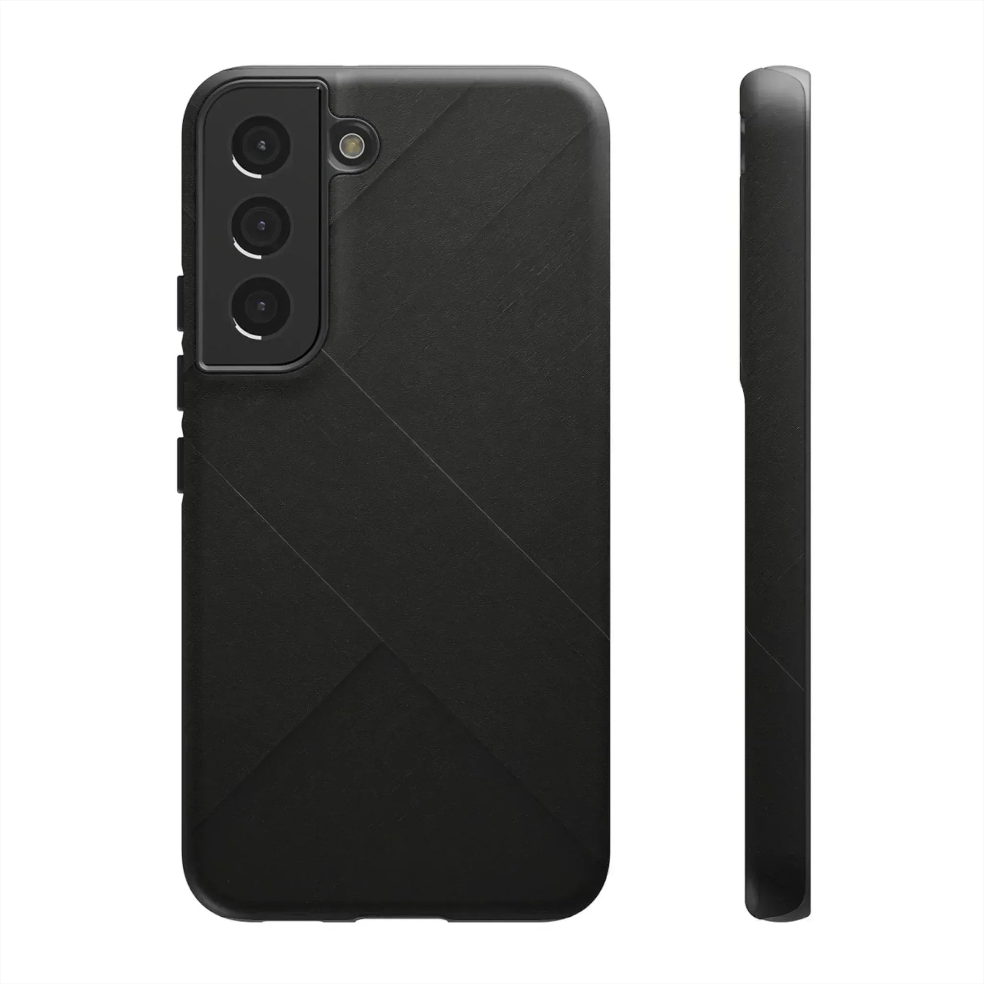 Matte Black Diagonal Line Phone Case for iPhone 8-16 and Galaxy S10-S25 - KARARMDESIGN