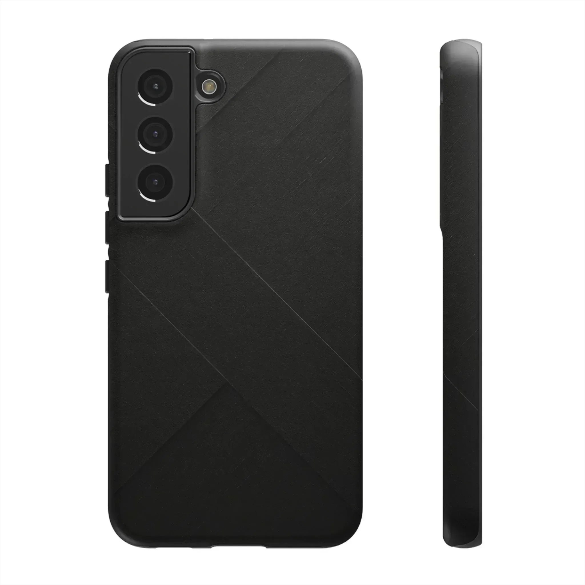 Matte Black Diagonal Line Phone Case for iPhone 8-16 and Galaxy S10-S25 - KARARMDESIGN