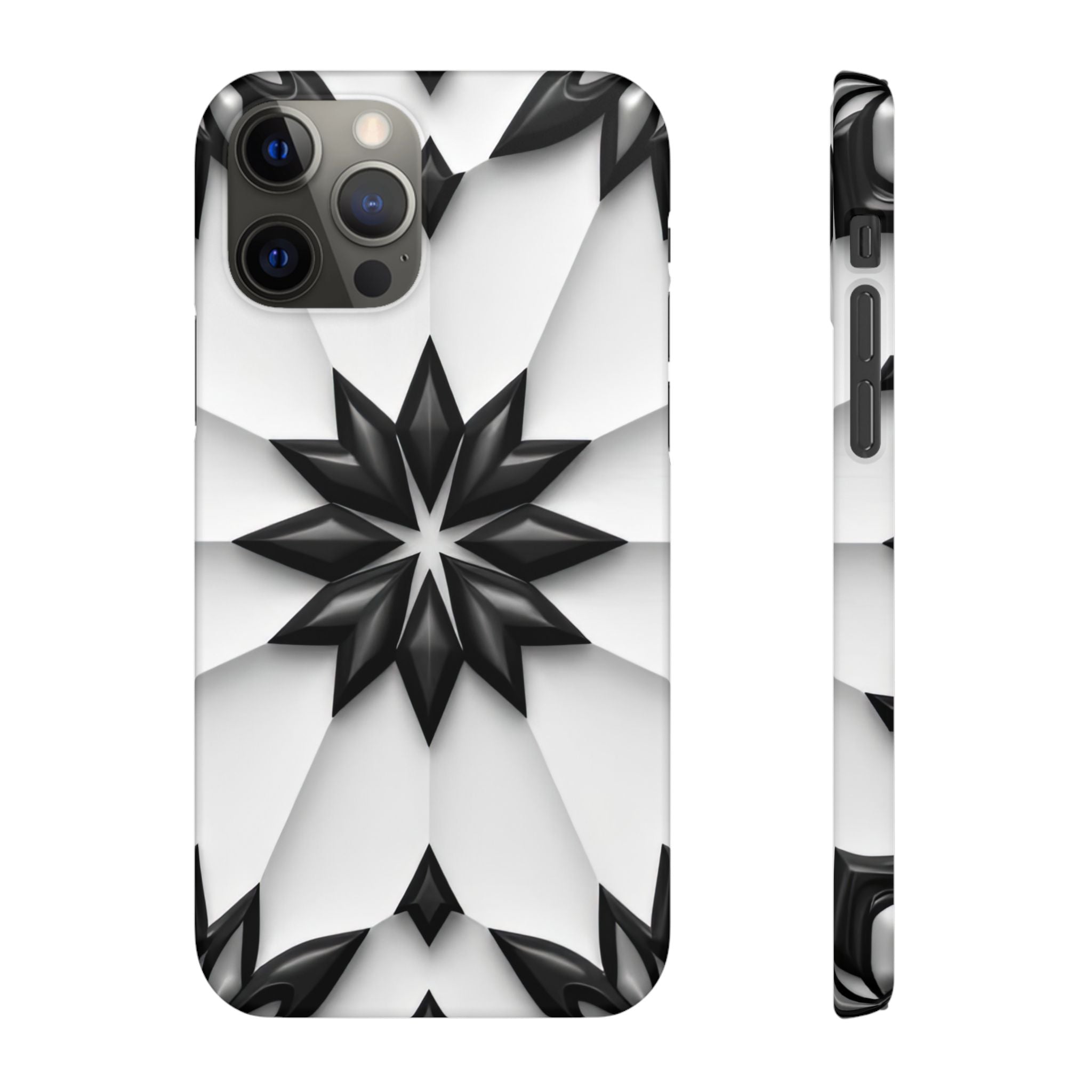 Black & White Geometric Snap Case for iPhone & Samsung Galaxy