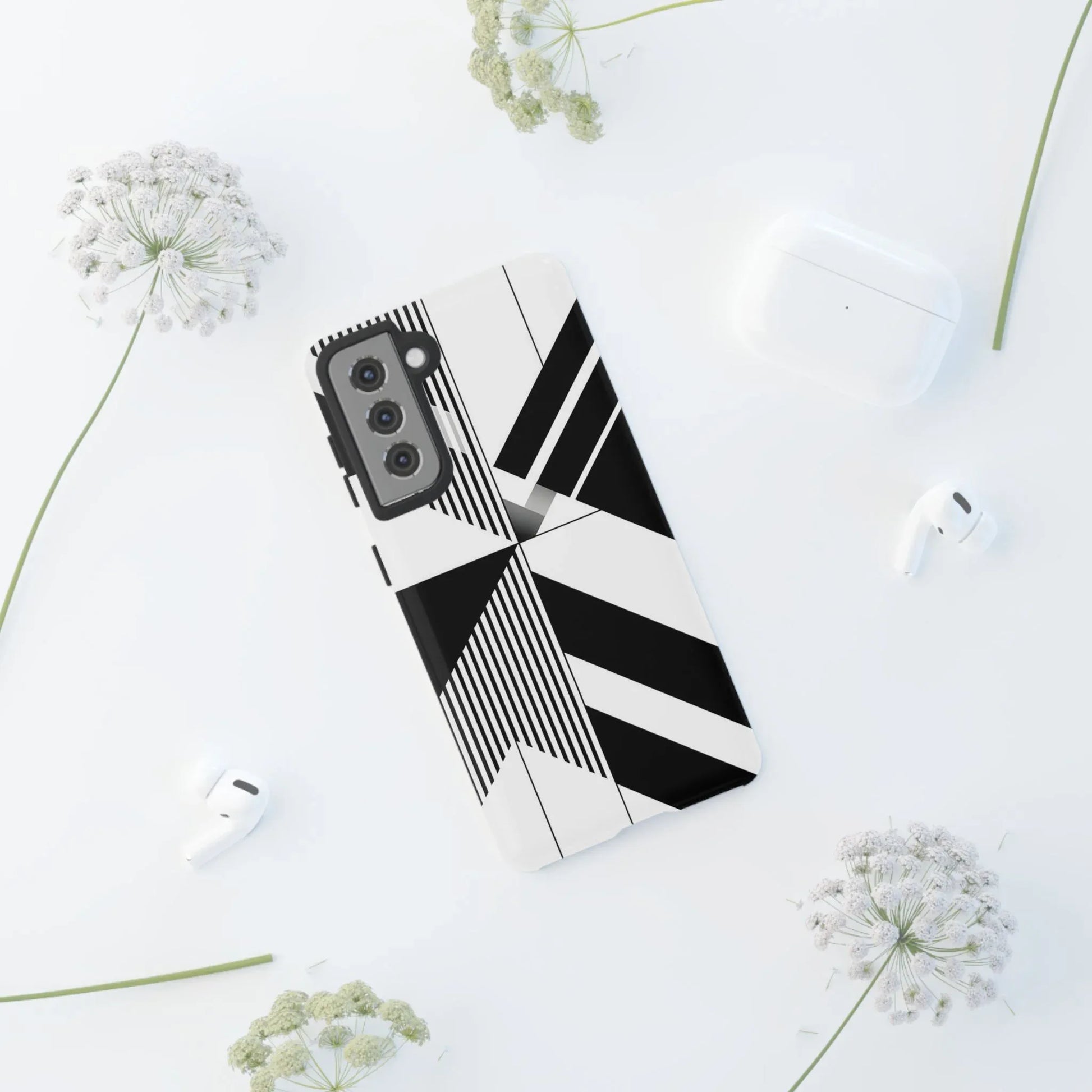 Monochrome Tough Phone Case for iPhone 11-16 and Galaxy S20–S25 - KARARMDESIGN