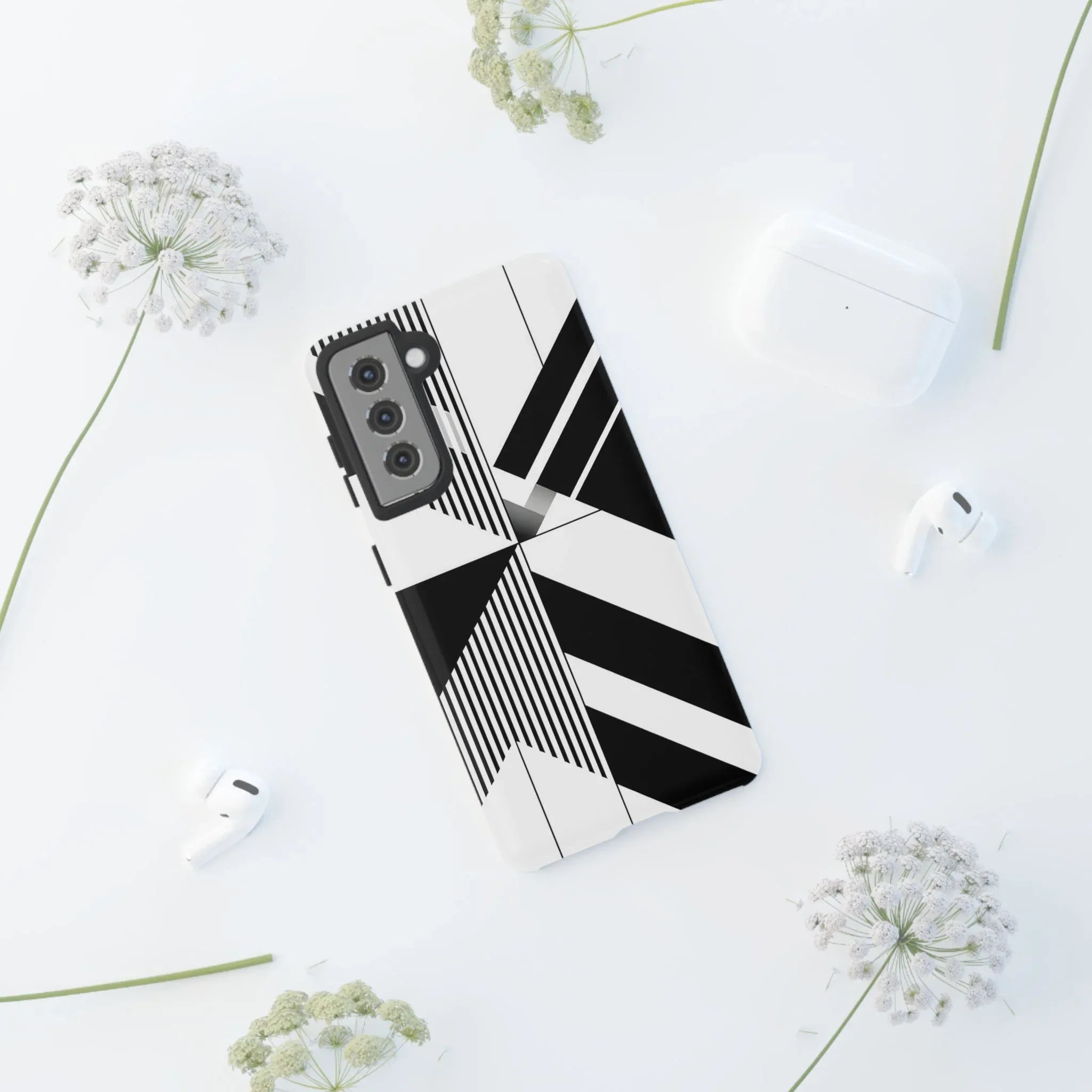 Monochrome Tough Phone Case for iPhone 11-16 and Galaxy S20–S25 - KARARMDESIGN