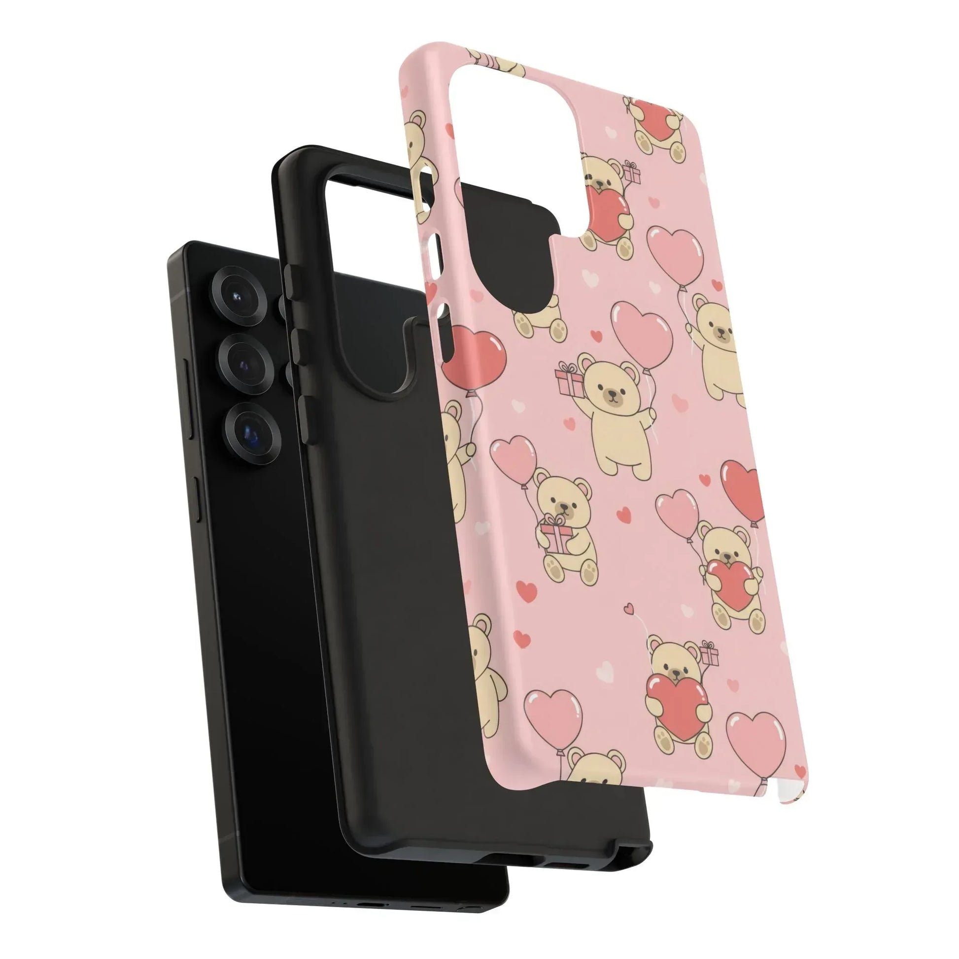 Teddy's Valentine Parade Phone Case for iPhone 11-17 and Galaxy S21-S25 - KARARMDESIGN