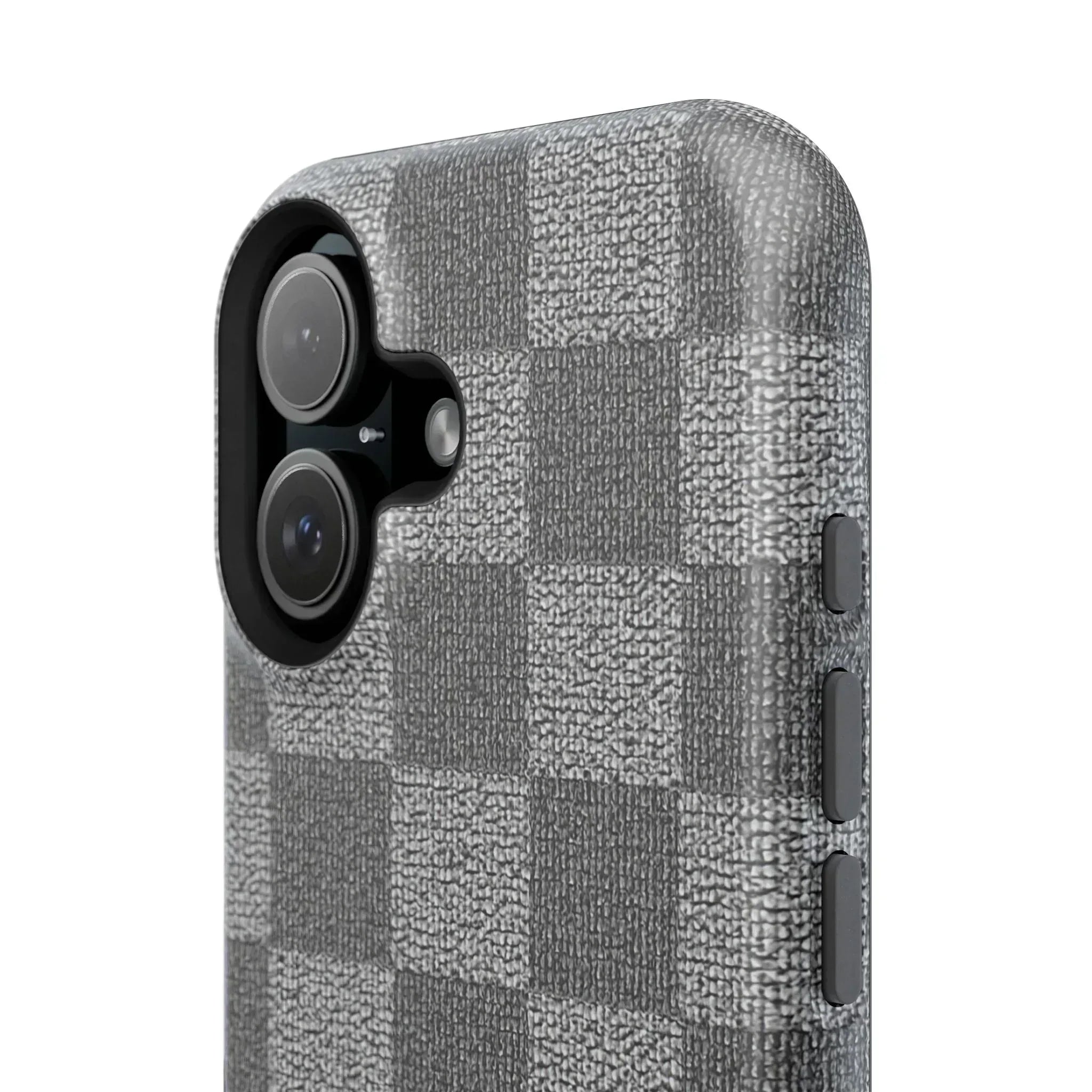 Gray Checkered Phone Case for iPhone 12-16 and Galaxy S21-S22 - KARARMDESIGN