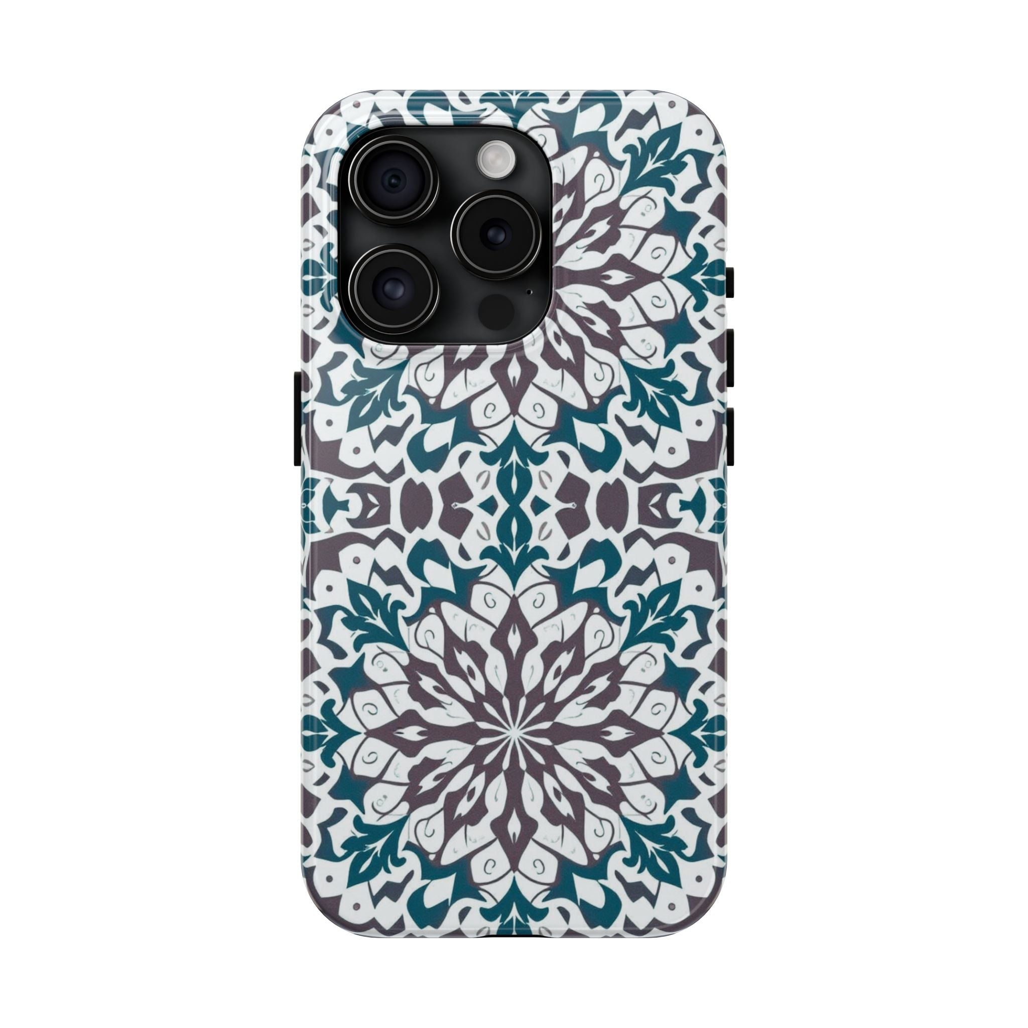 Symmetrical Mandala Phone Case for iPhone 11-17 and Galaxy S21-S25
