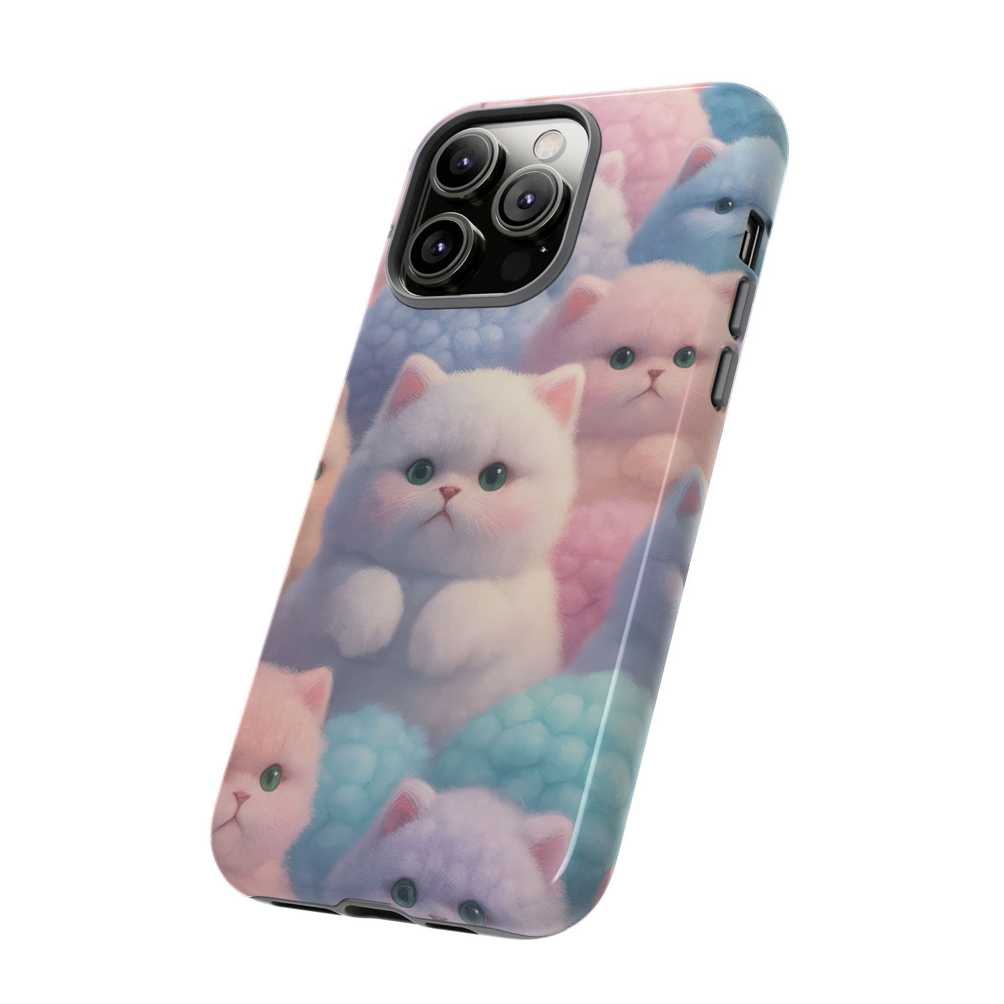 Pastel Kitten Phone Case for iPhone 8-17 and Samsung Galaxy S10-S25 Models - KARARMDESIGN