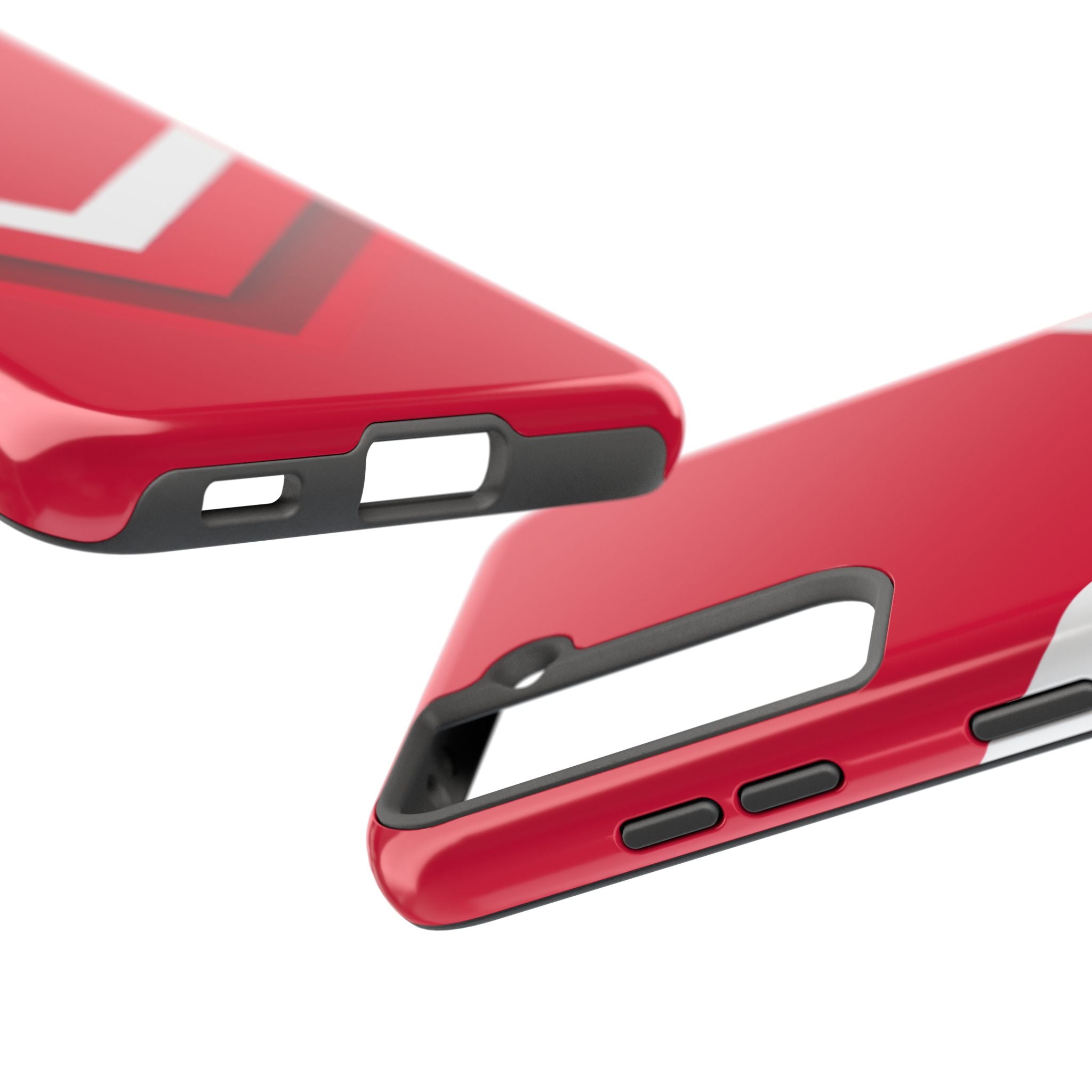 Red Chevron Armor Phone Case for iPhone 11–16 & Galaxy S21–S24