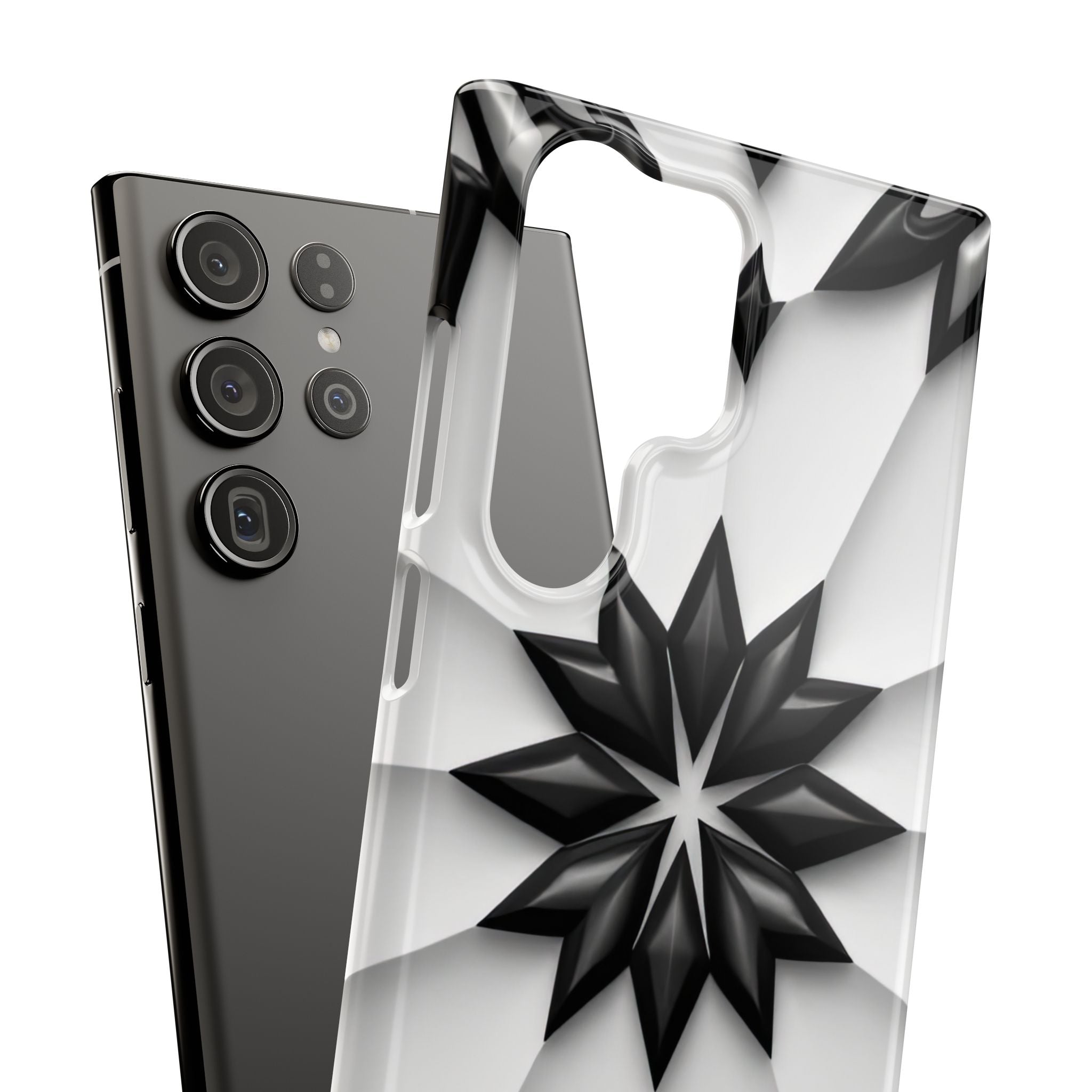 Black & White Geometric Snap Case for iPhone & Samsung Galaxy
