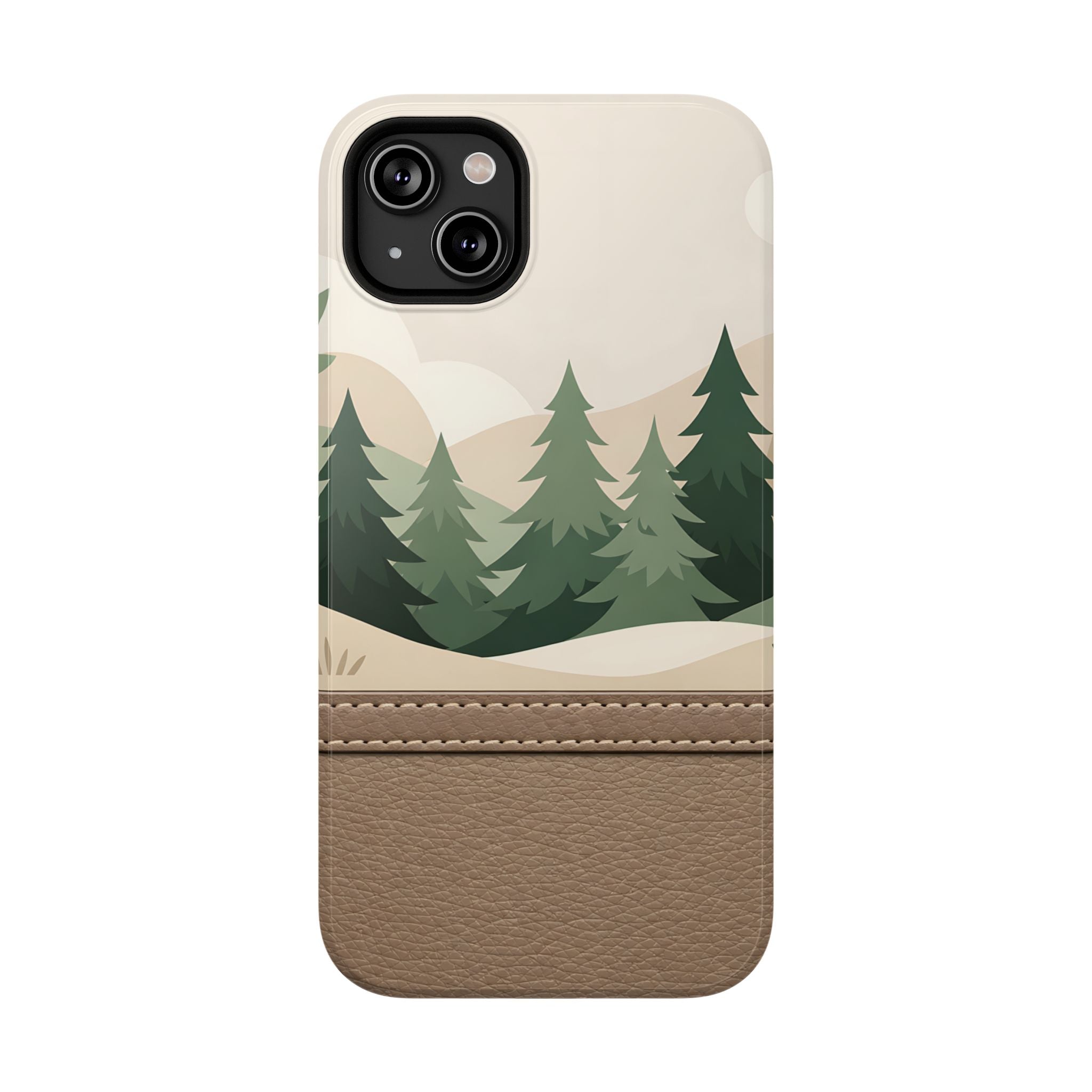 Forest Leather Phone Case for iPhone 11-17 and Galaxy S22-S26