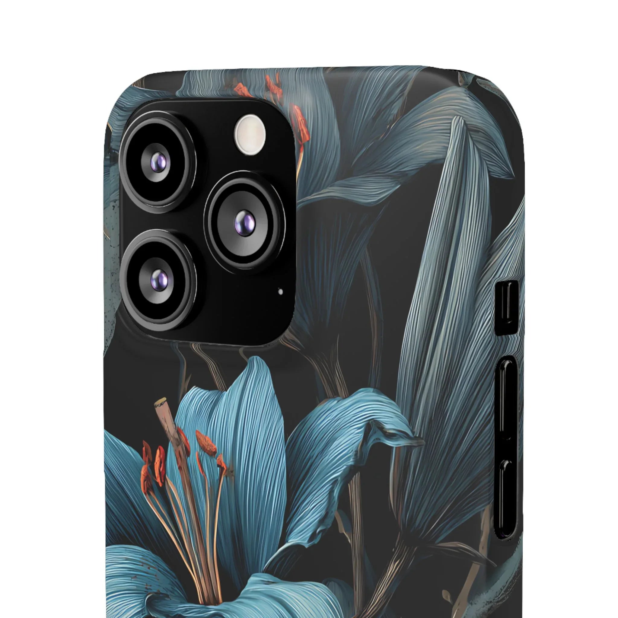 Blue Lily Floral Phone Case for iPhone 11-17 and Galaxy S20-S25 - KARARMDESIGN
