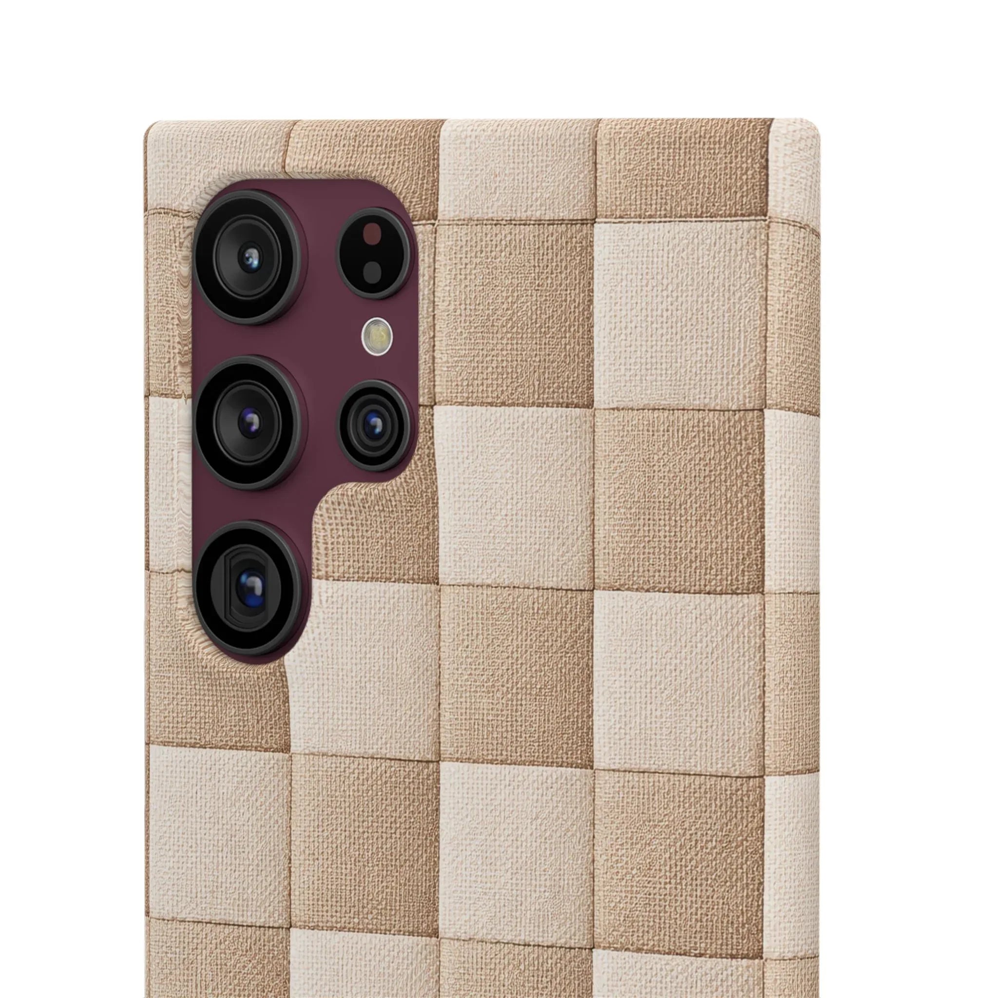 Beige Woven Phone Case for iPhone 11-17 and Galaxy S20-S25 - KARARMDESIGN