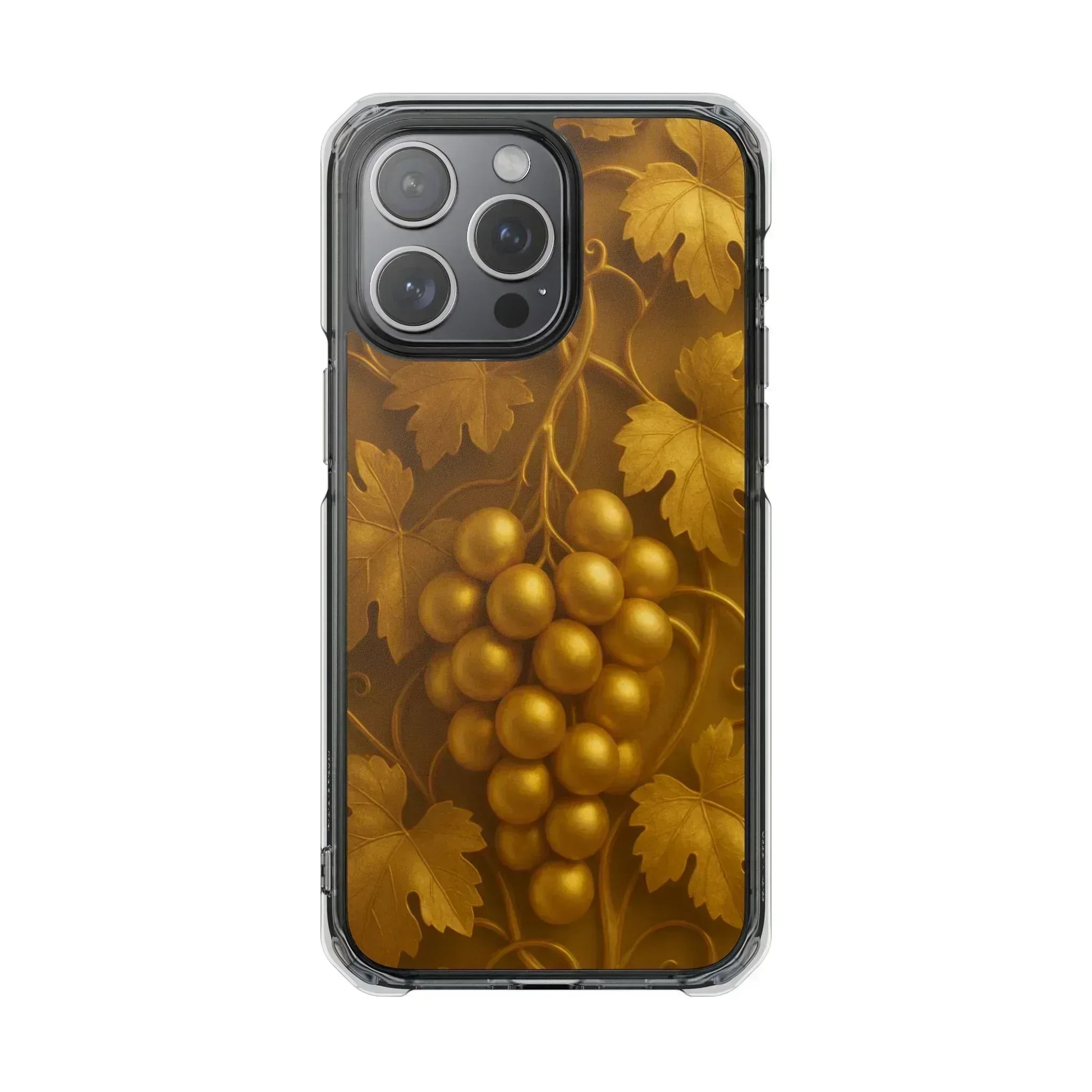Golden Grapes Phone Case for iPhone 14–16 - KARARMDESIGN