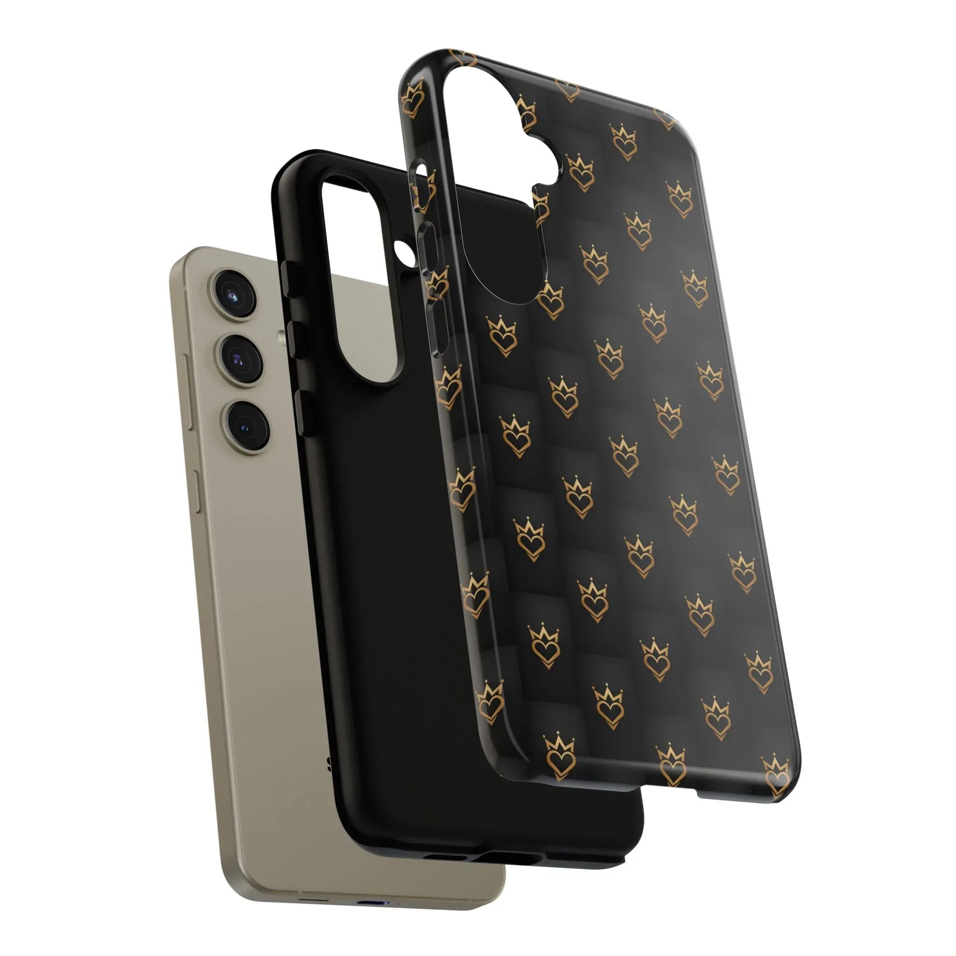Crowned Heart Doodle Phone Case for iPhone 11-17 & Galaxy S10-S25 - KARARMDESIGN