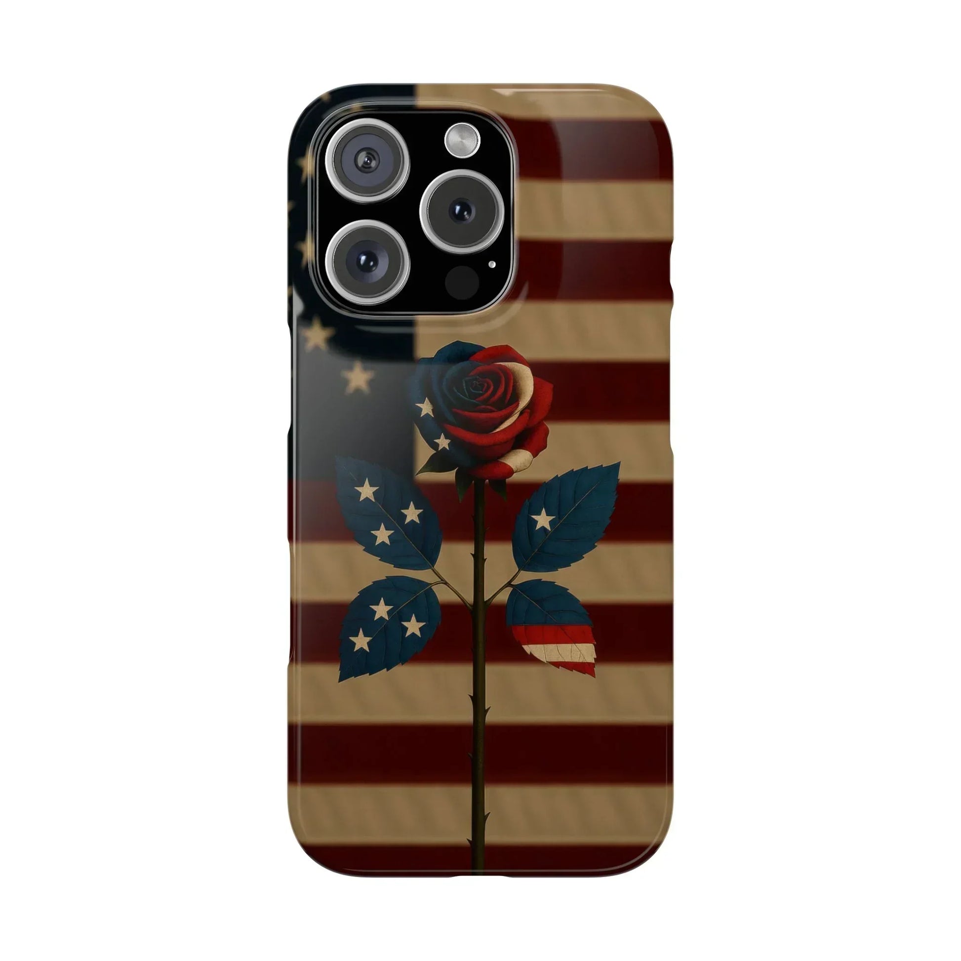 American Rose Flag Phone Case for iPhone 7-16 and Samsung Galaxy S10-S24 Models - KarArmDesign