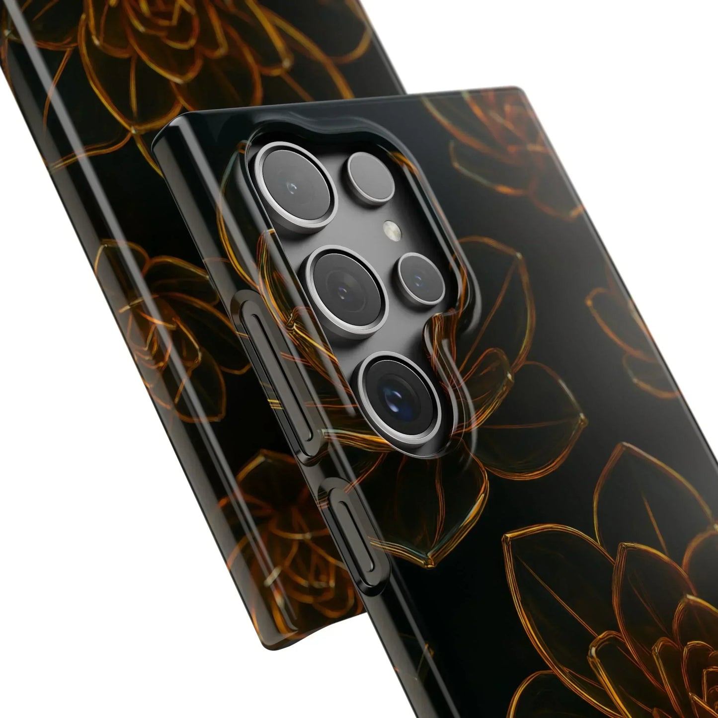 Glass Flower Phone Case for iPhone 7-16 and Galaxy S10-S24 Models