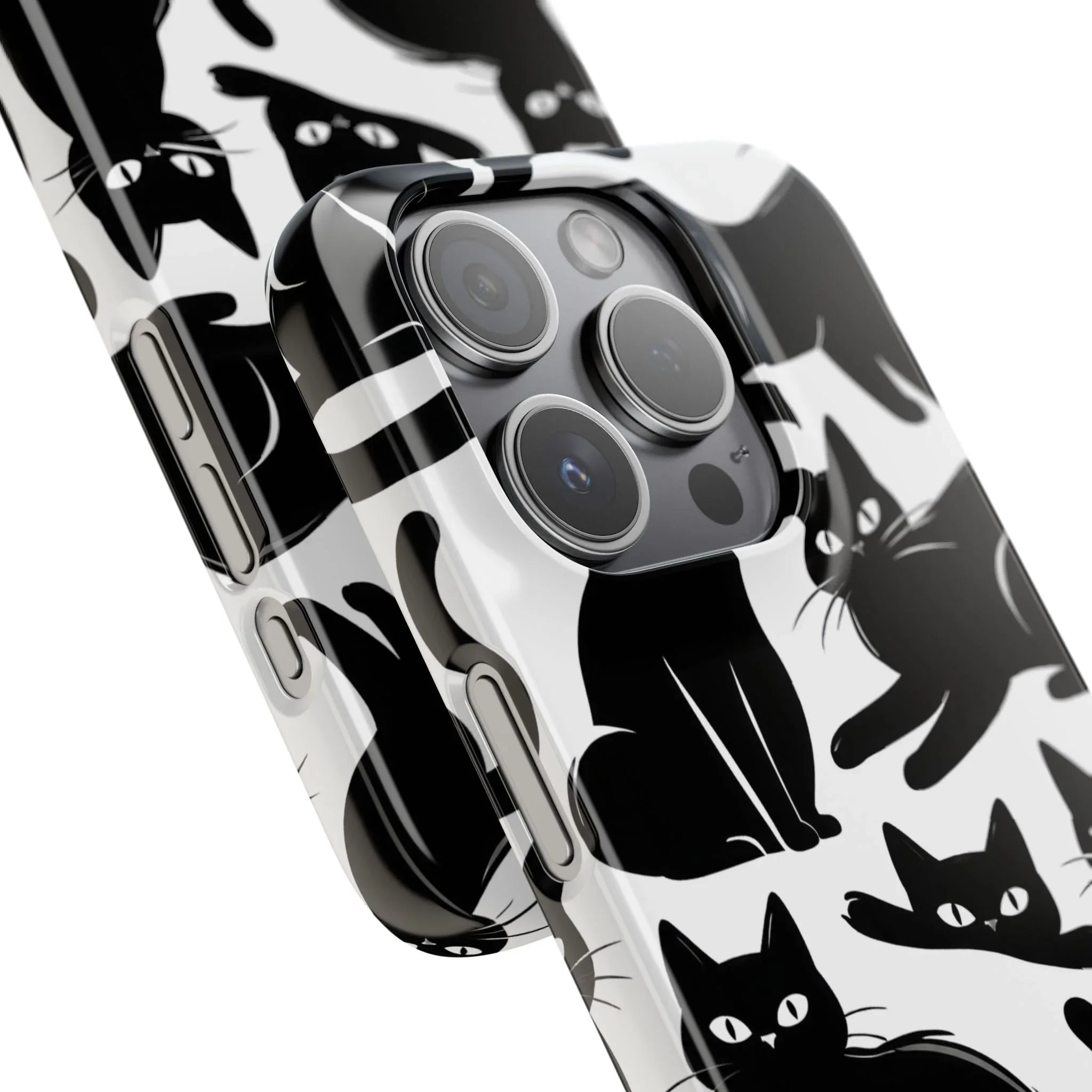 Black Cats Phone Case for iPhone 11-17 and Galaxy S20-S25 - KARARMDESIGN
