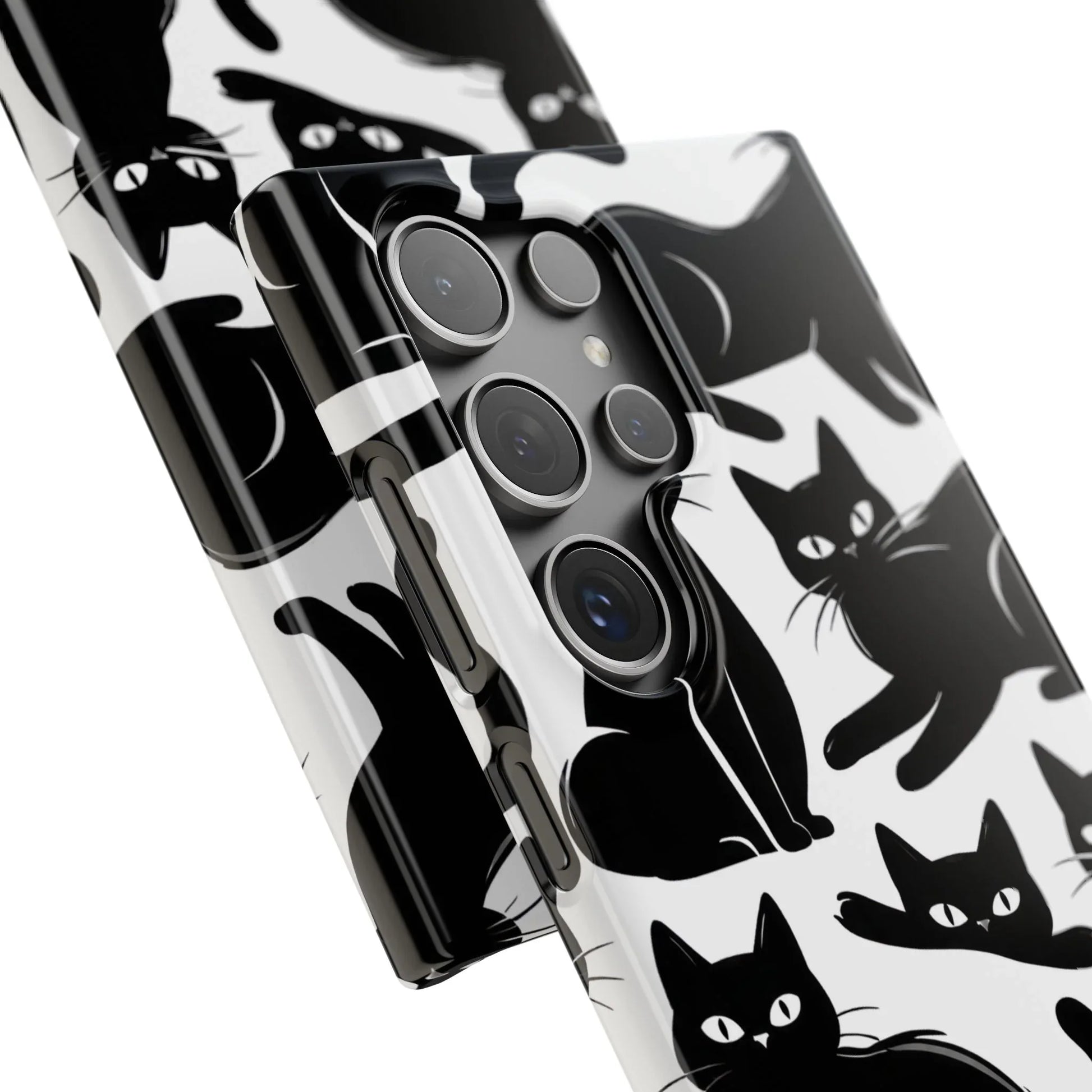 Black Cats Phone Case for iPhone 11-17 and Galaxy S20-S25 - KARARMDESIGN