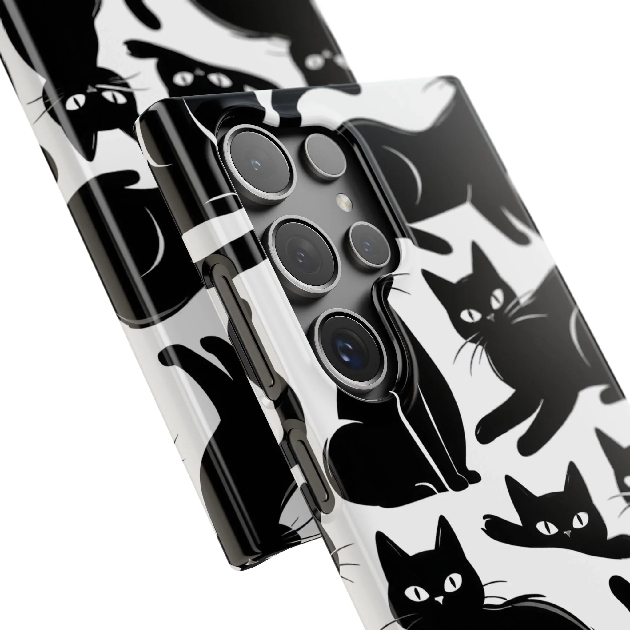 Black Cats Phone Case for iPhone 11-17 and Galaxy S20-S25 - KARARMDESIGN